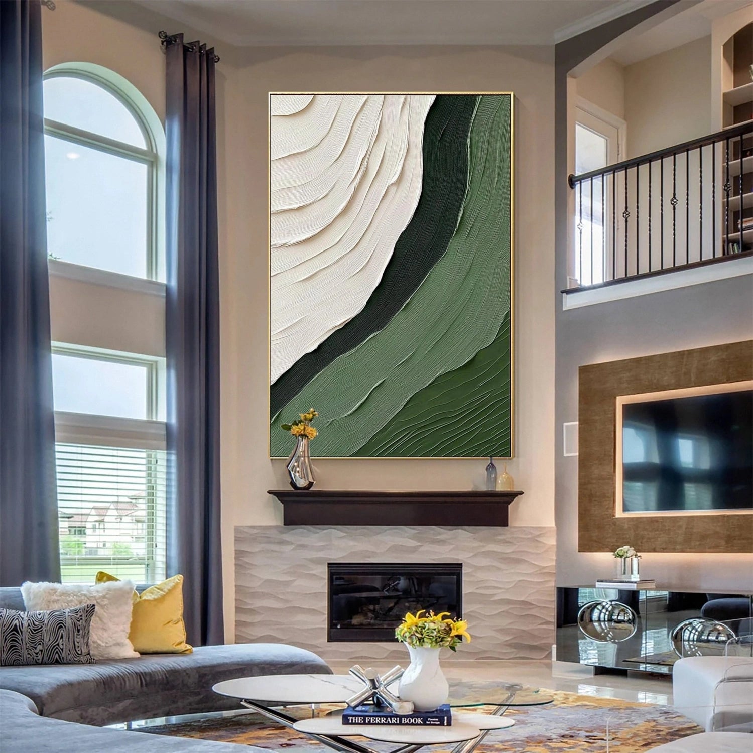 Green Textured Minimalist Wall Art #GT044