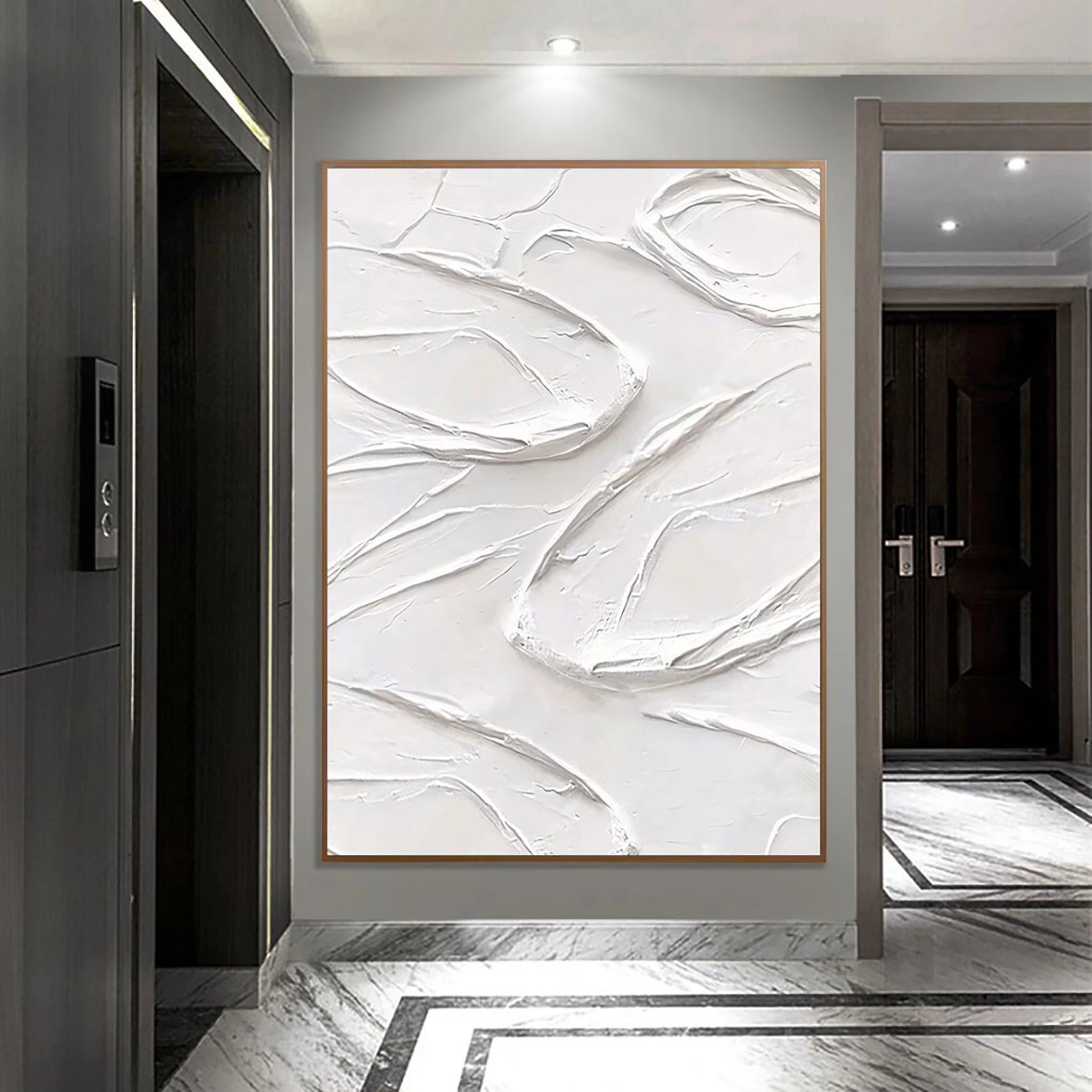 White Textured Minimalist Wall Art #WT067