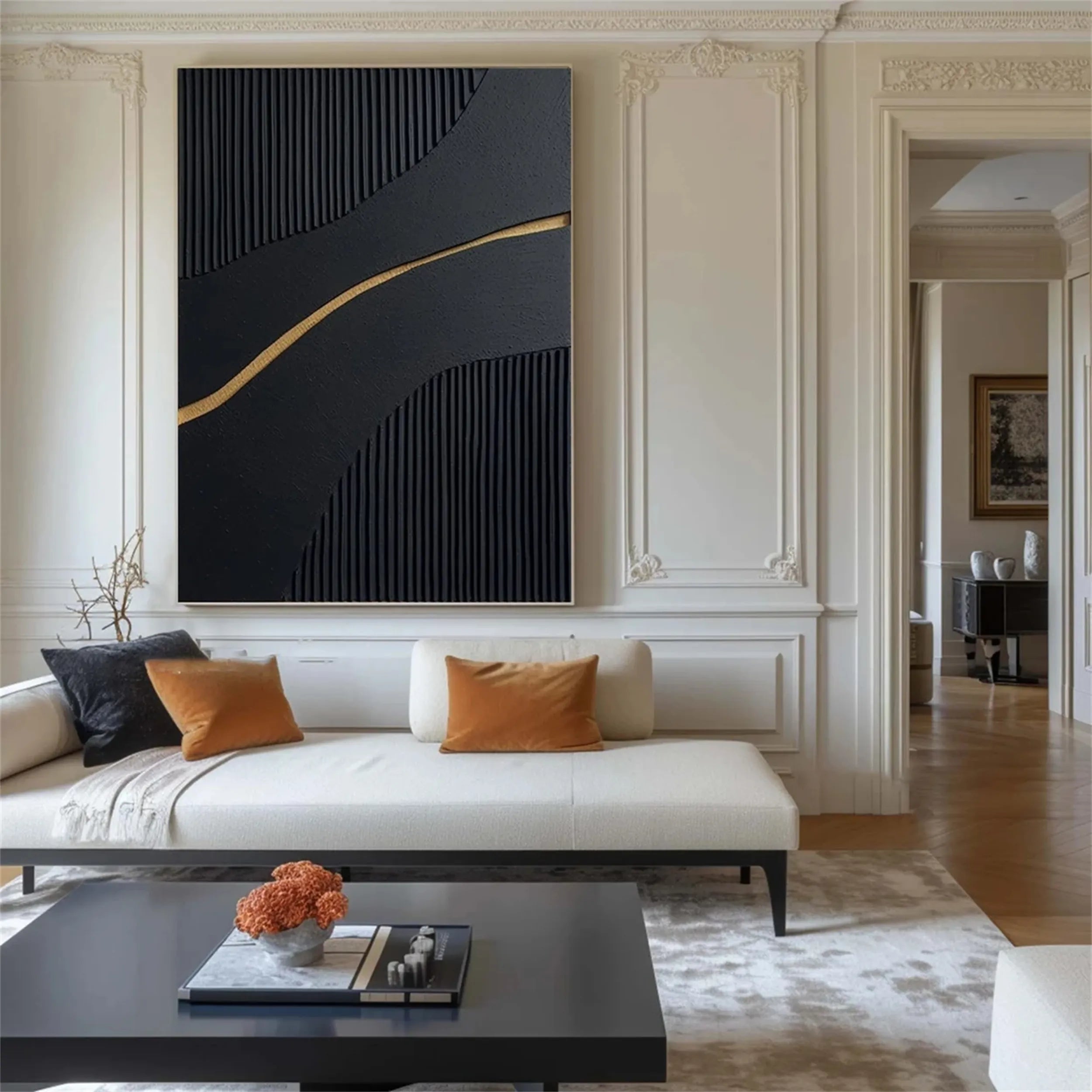 Black Textured Minimalist Wall Art #BT058