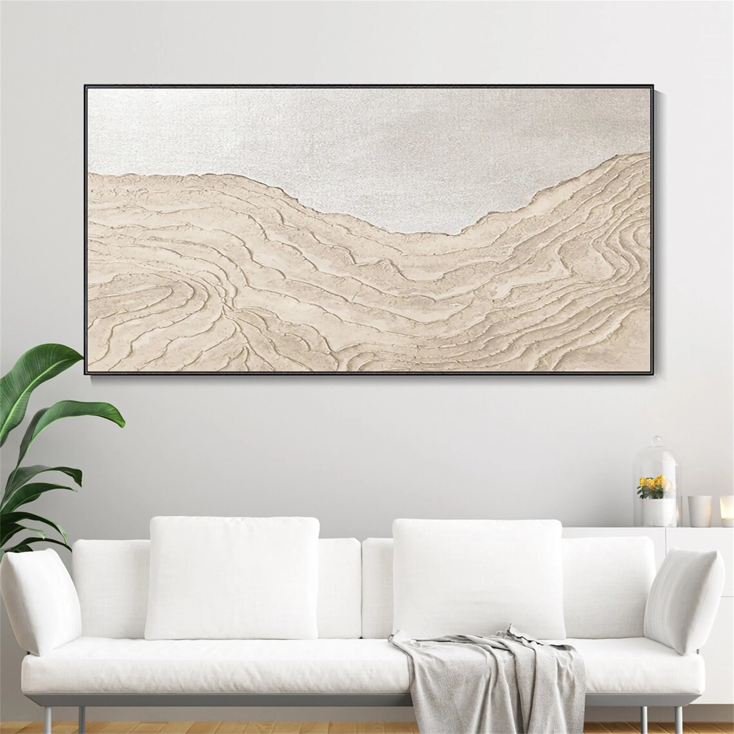White Textured Minimalist Wall Art #WT096