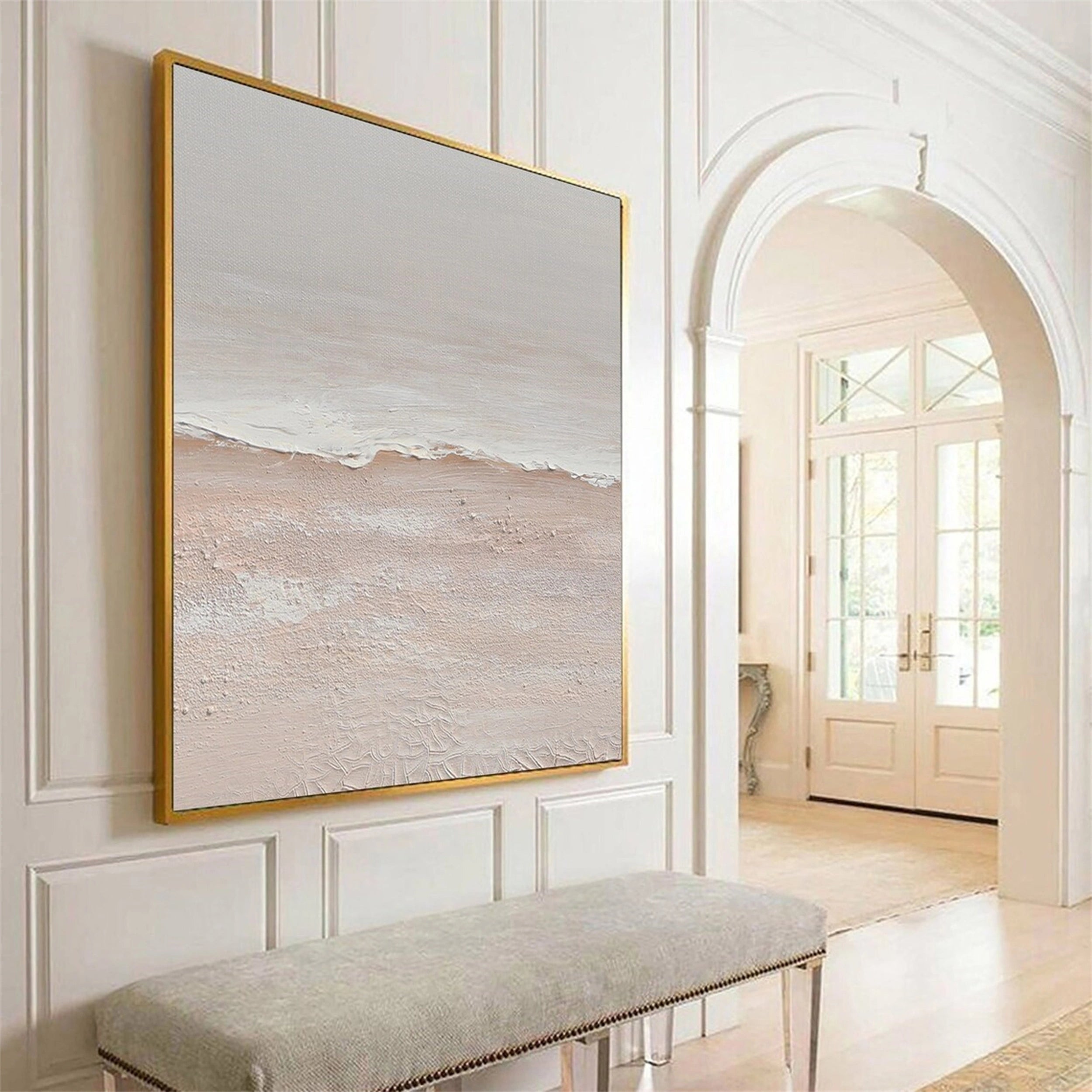 Beige & Brown Textured Minimalist Wall Art #BM023