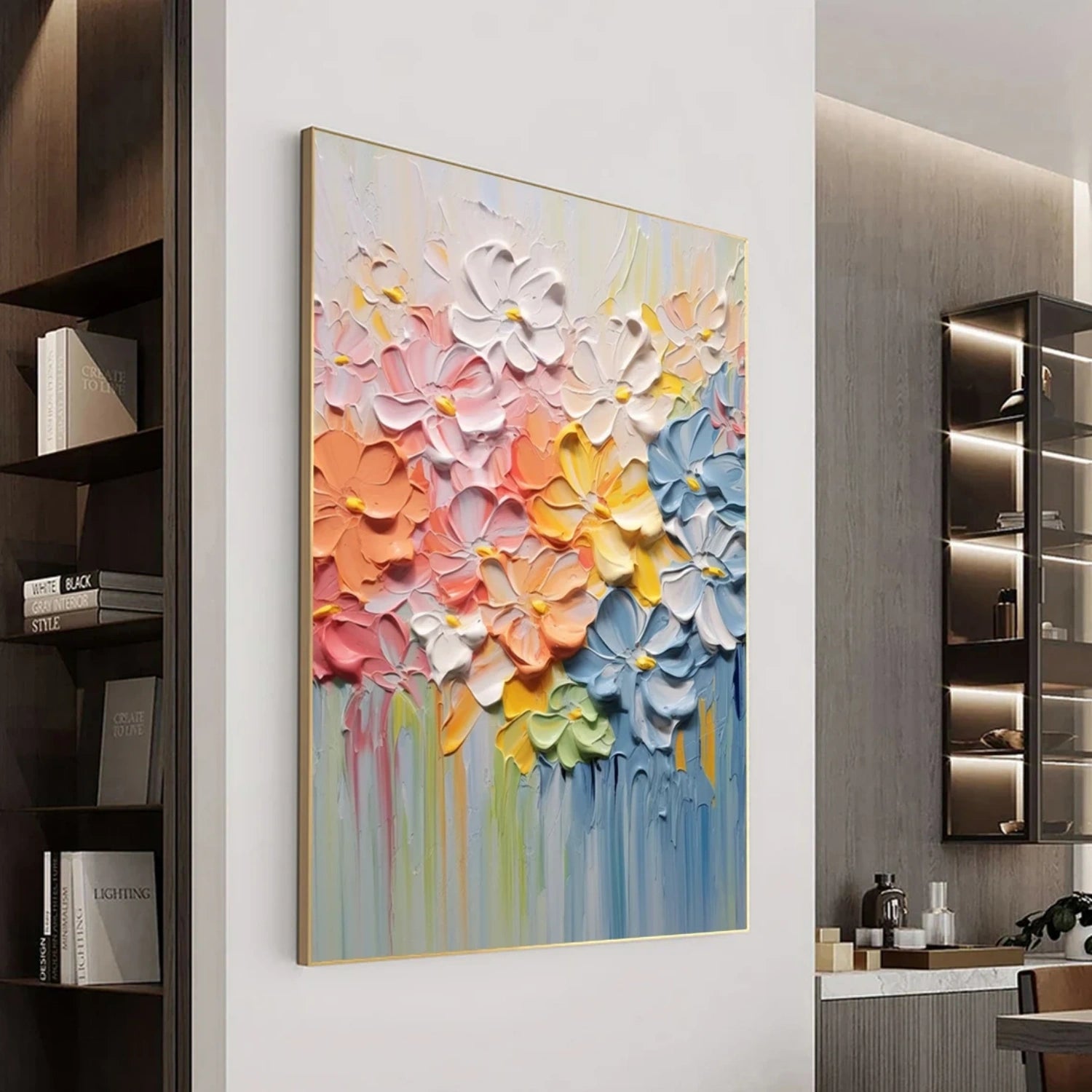 Colorful Tree And Flower Painting #TF093
