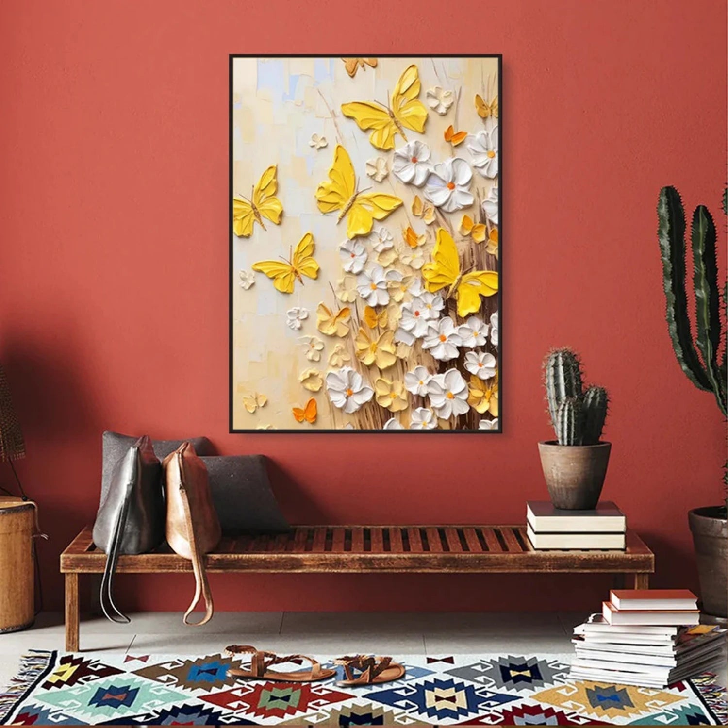 Colorful Tree And Flower Painting #TF092