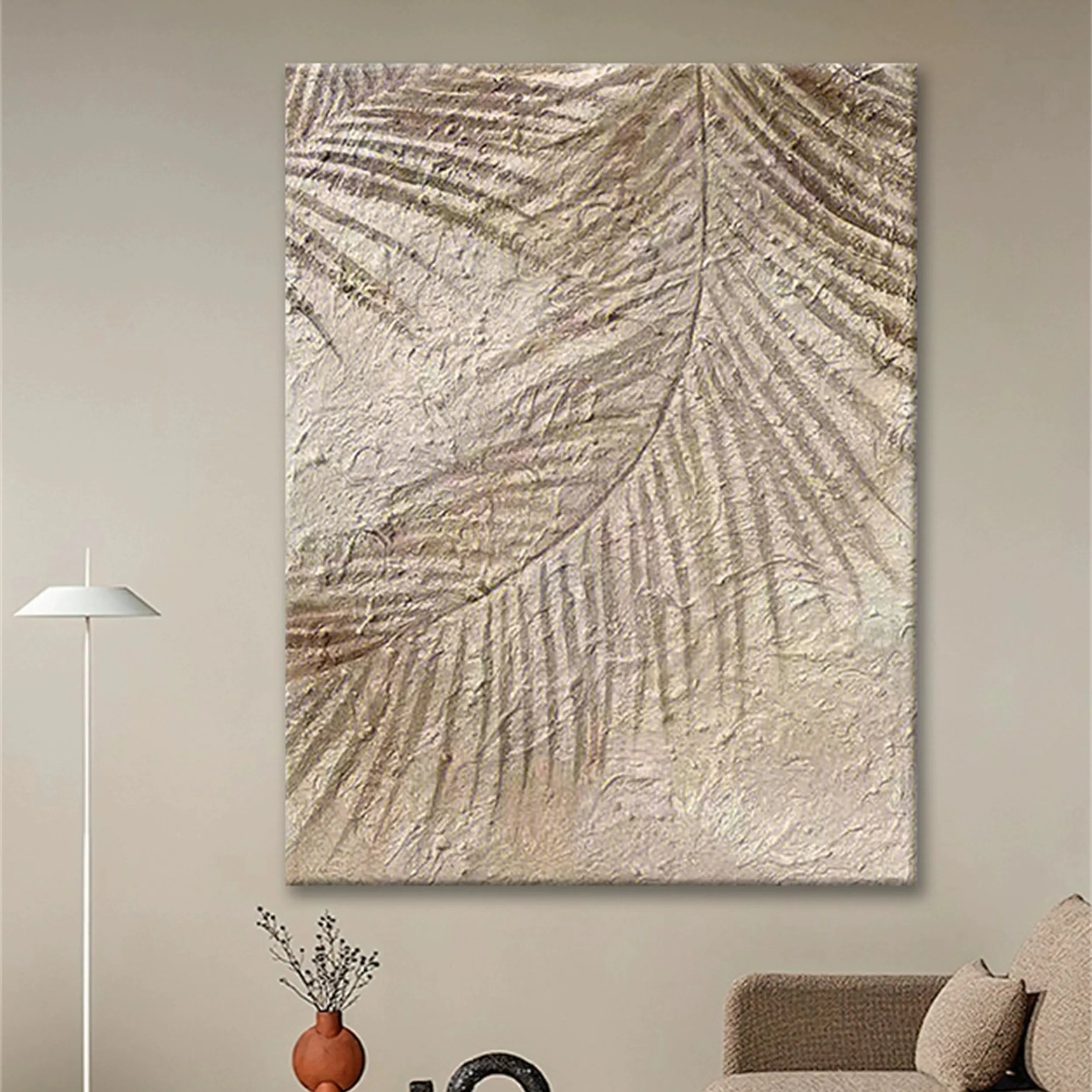 Beige Tree And Flower Painting #TF063