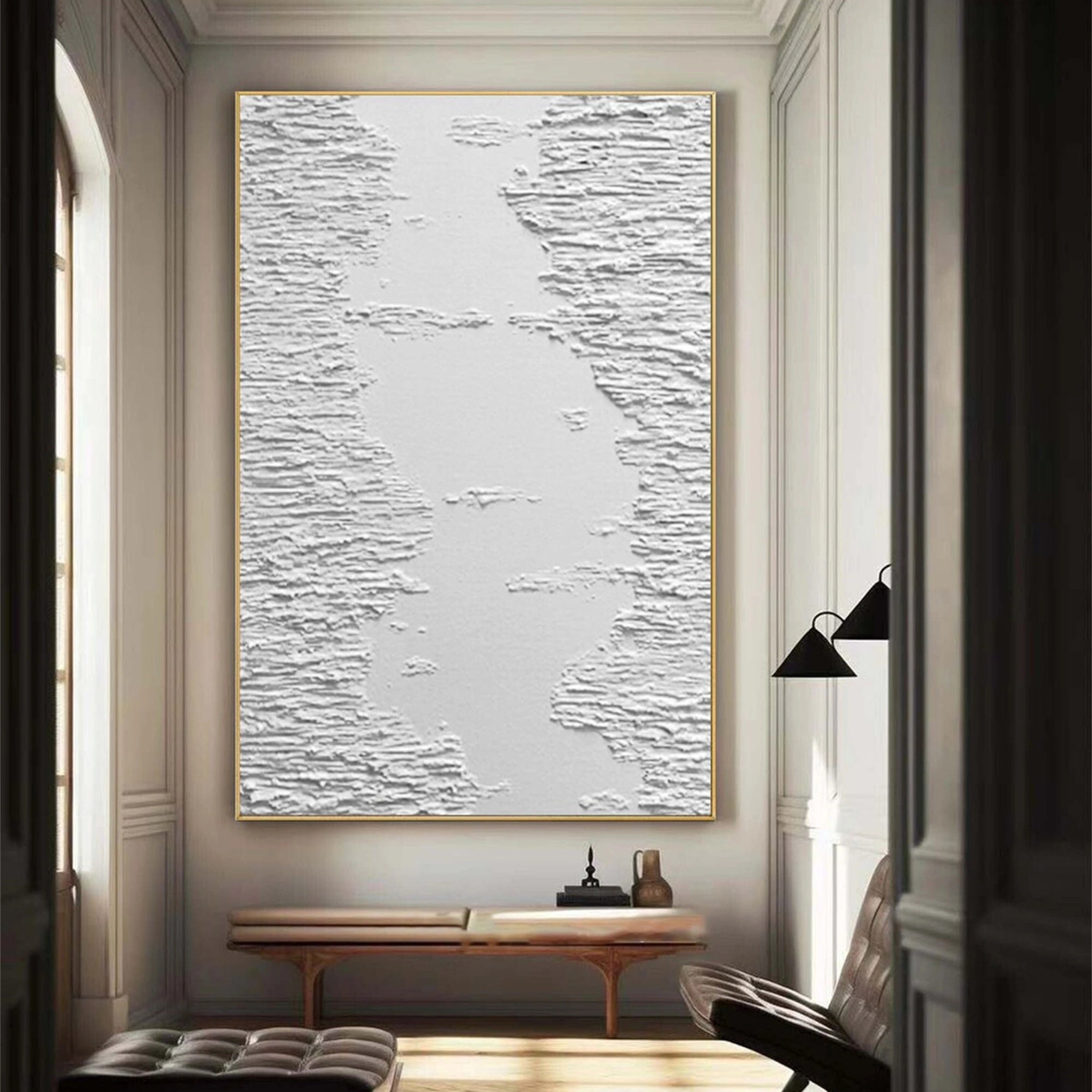 White Textured Minimalist Wall Art #WT086