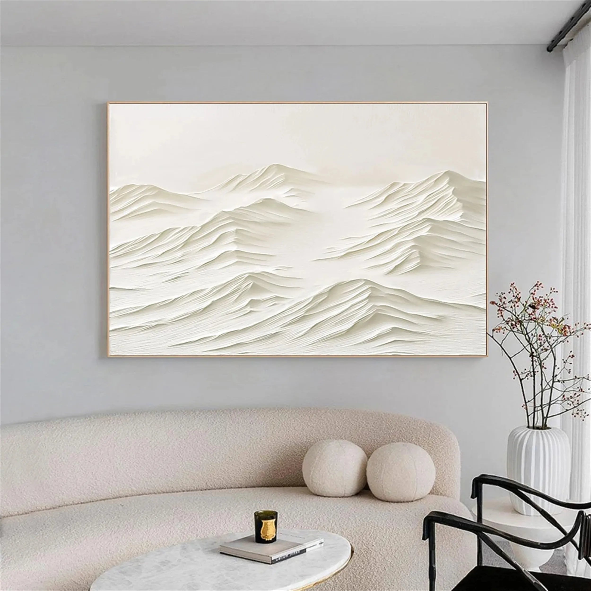 White Textured Minimalist Wall Art #WT129