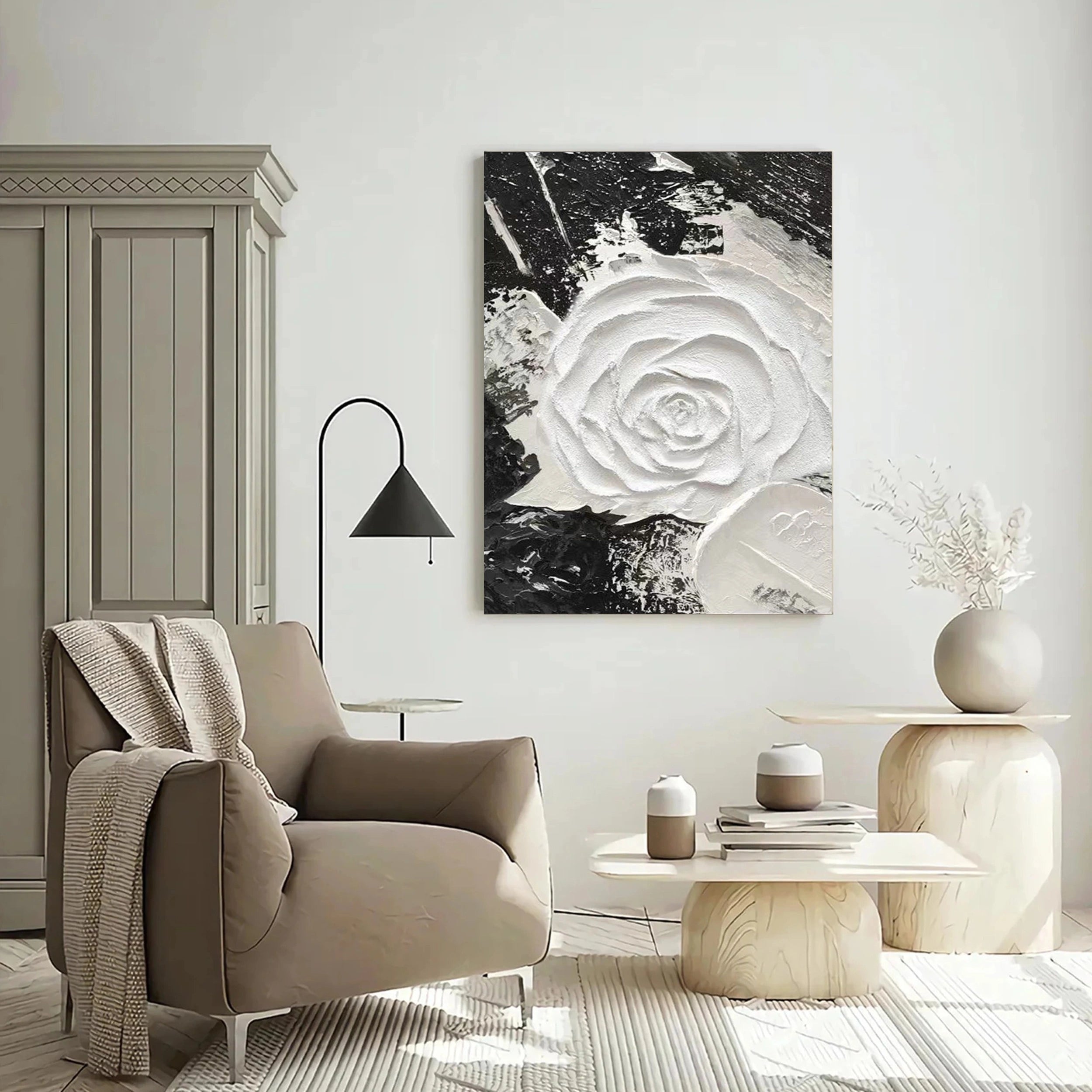 Black Textured Minimalist Wall Art #BT027