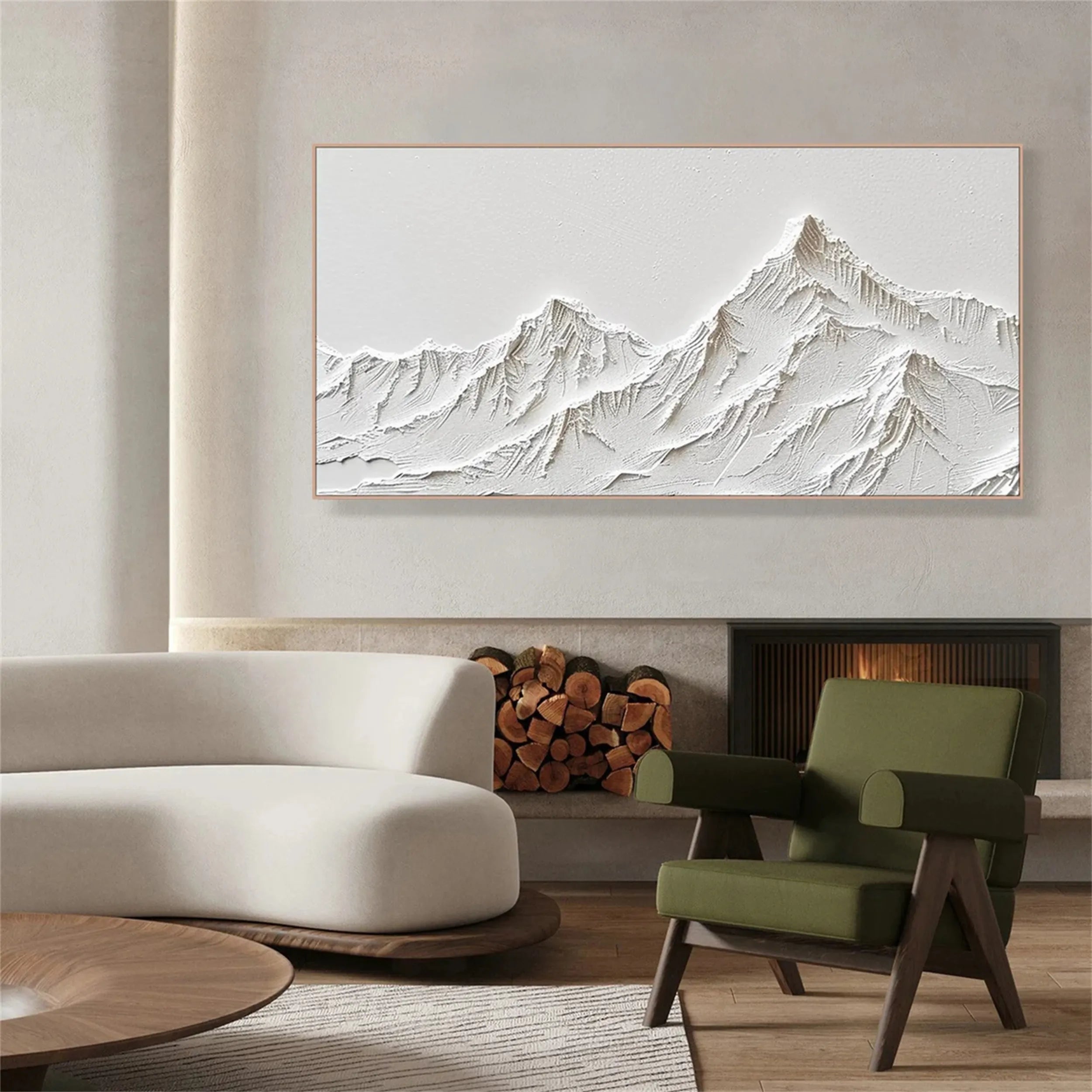 White Textured Minimalist Wall Art #WT127