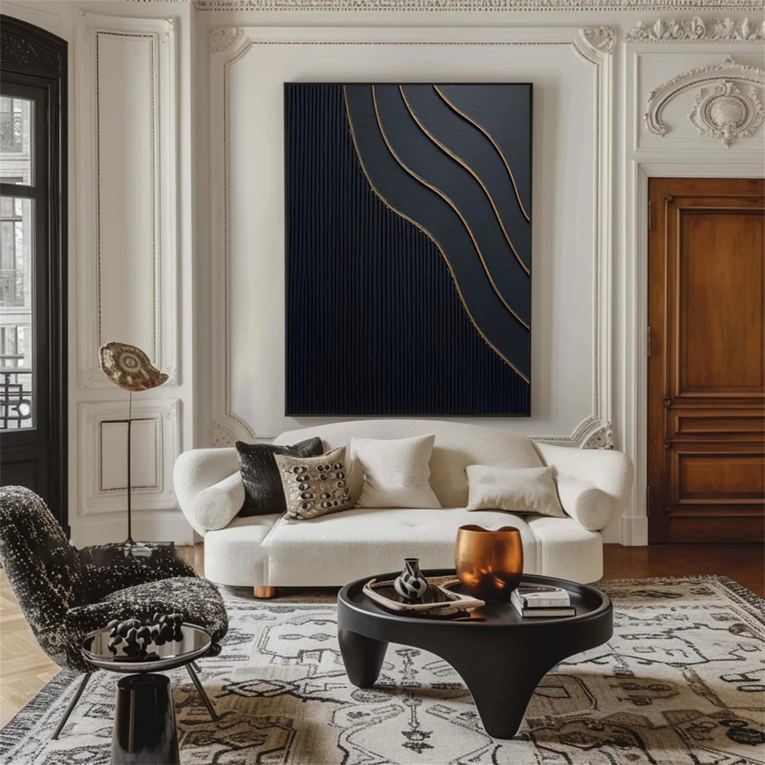 Black Textured Minimalist Wall Art #BT060