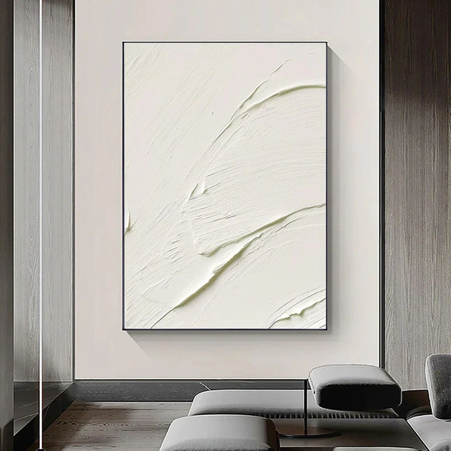 White Textured Minimalist Wall Art #WT024