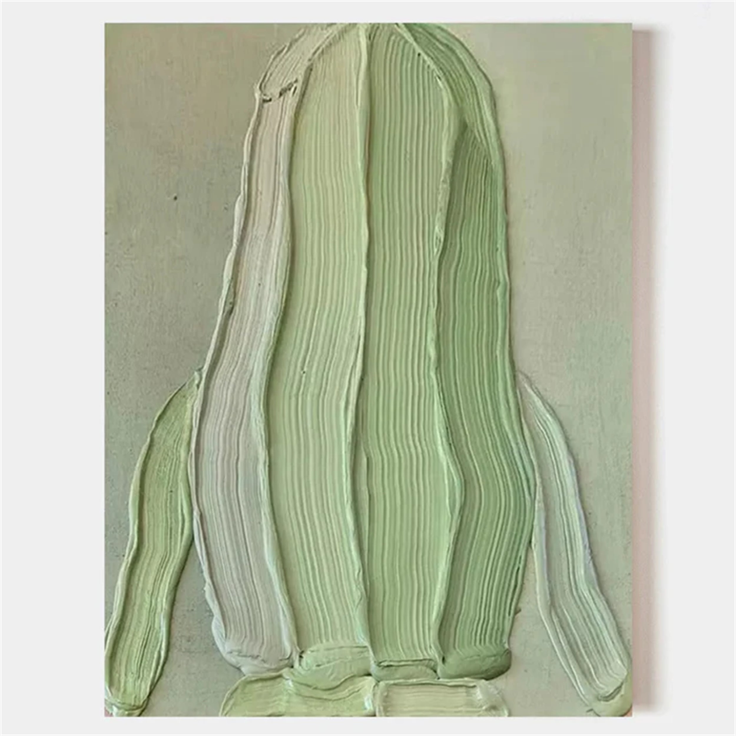 Green Textured Minimalist Wall Art #GT017