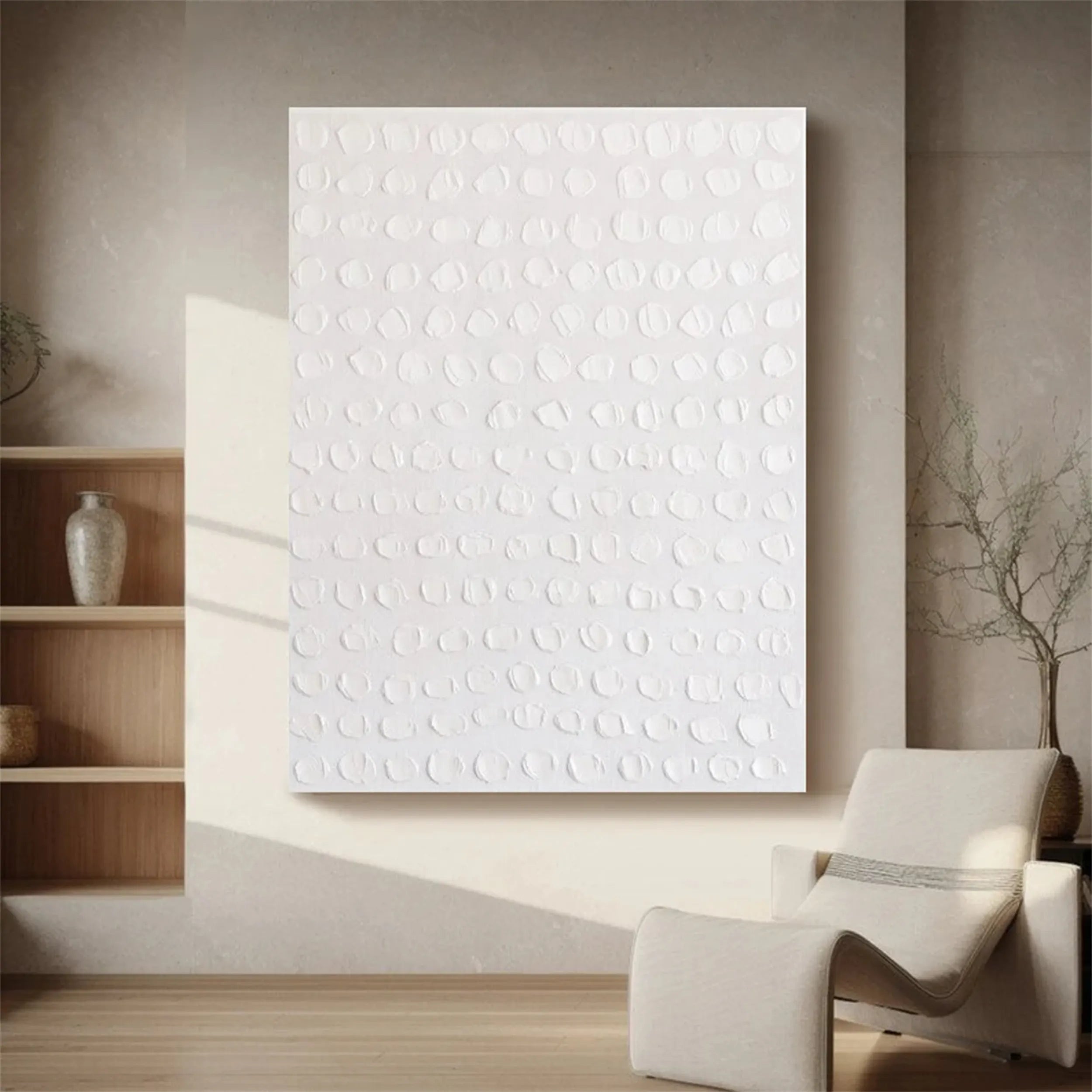 White Textured Minimalist Wall Art #WT101
