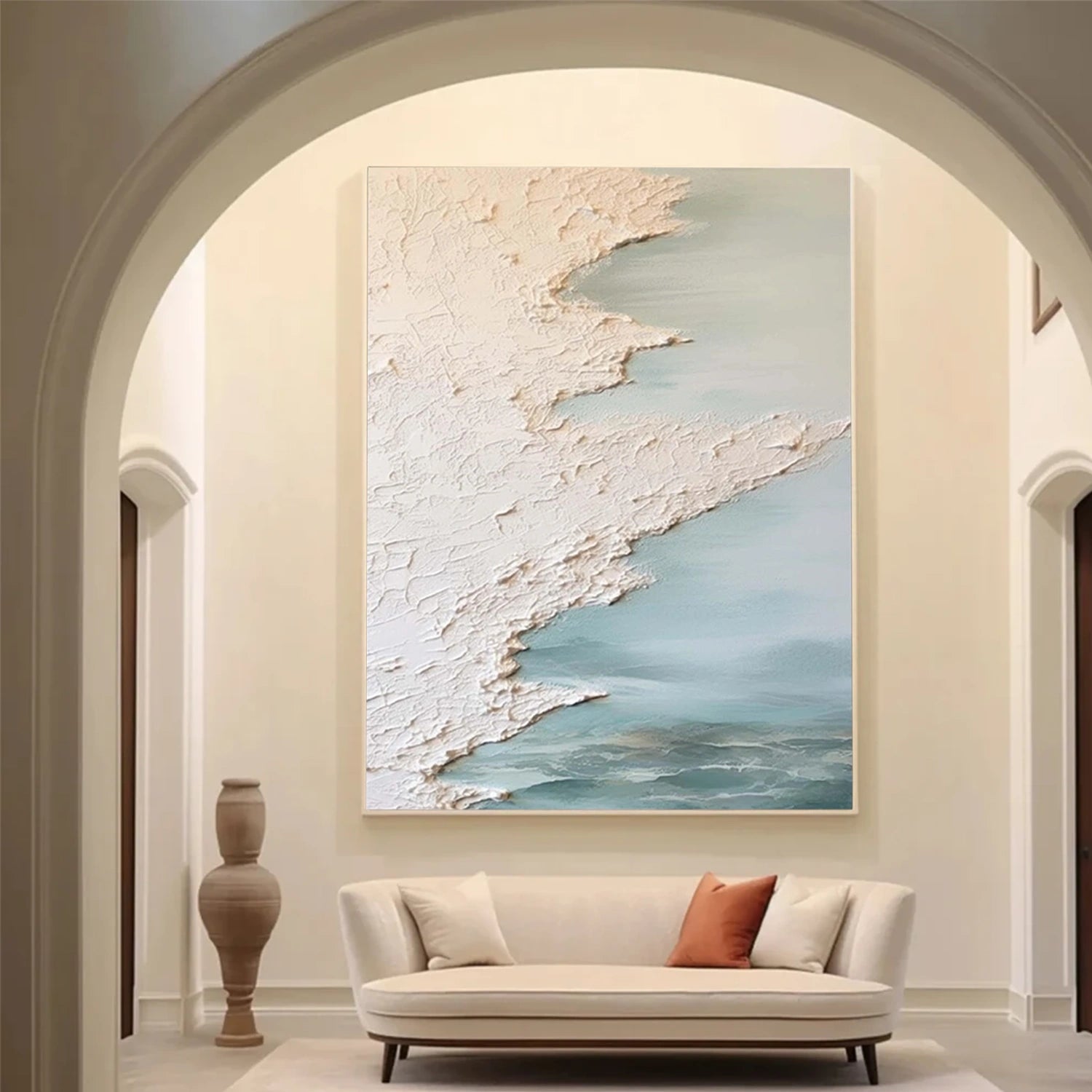 Sky And Ocean Abstract Textured Wall Art #SO275