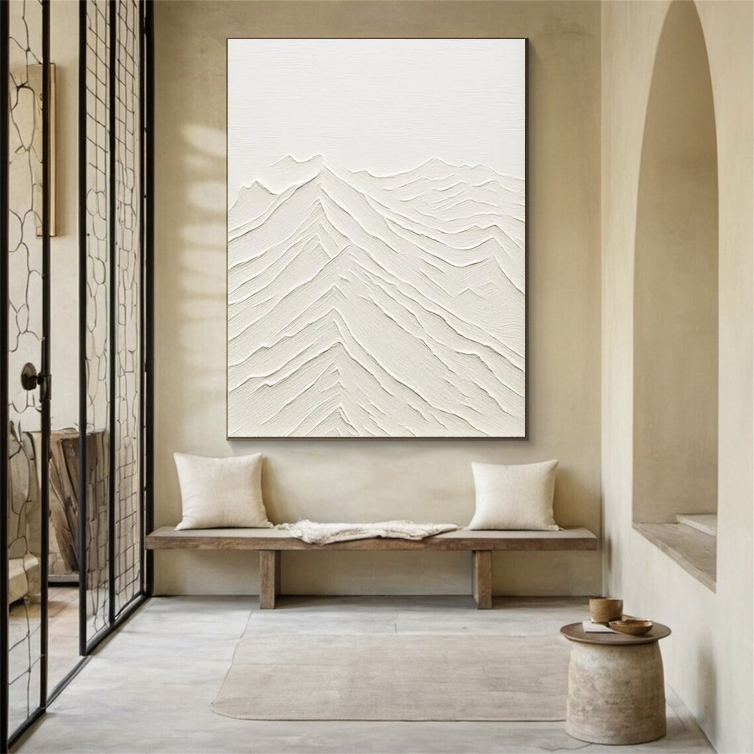 White Textured Minimalist Wall Art #WT021