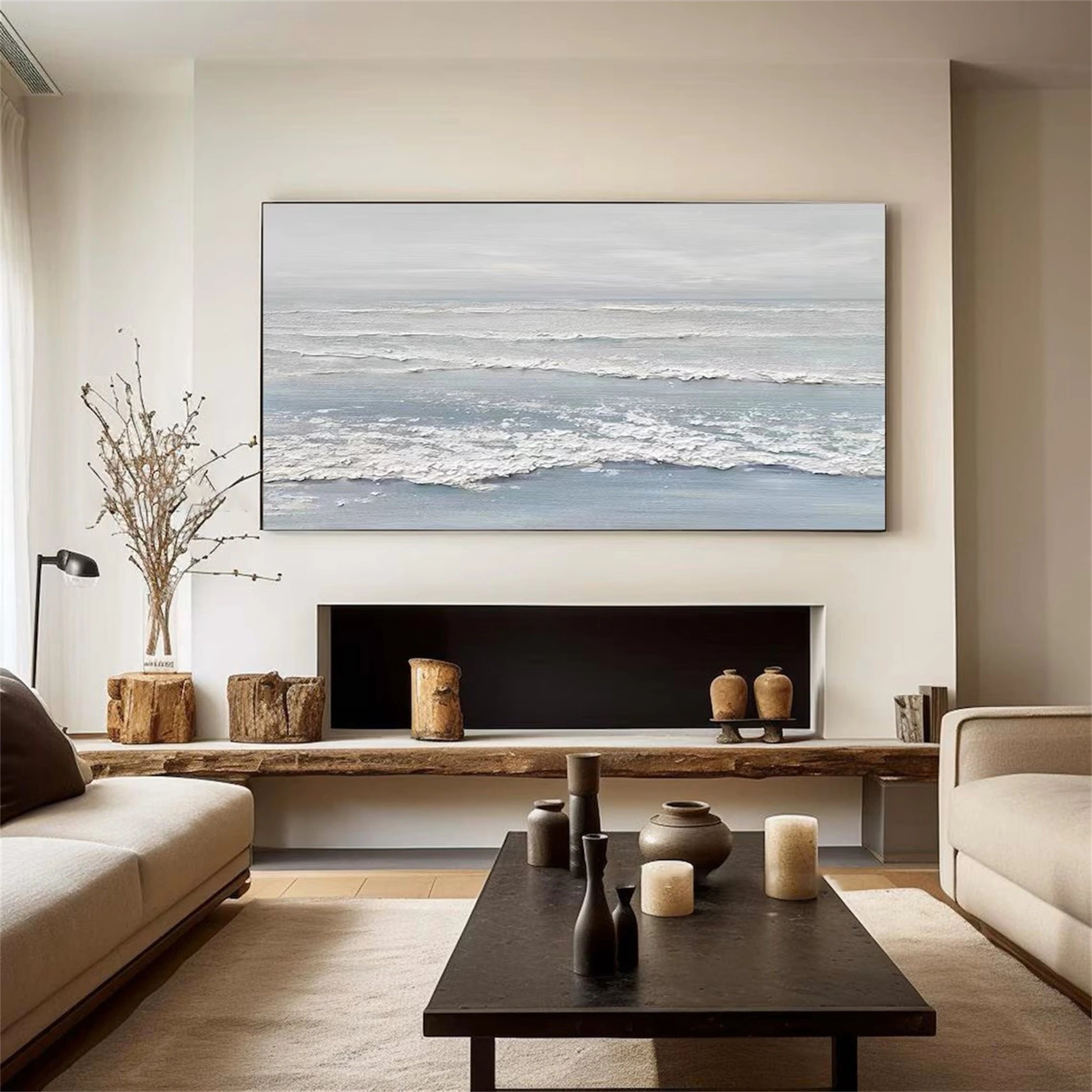 Blue Textured Minimalist Wall Art #BL020