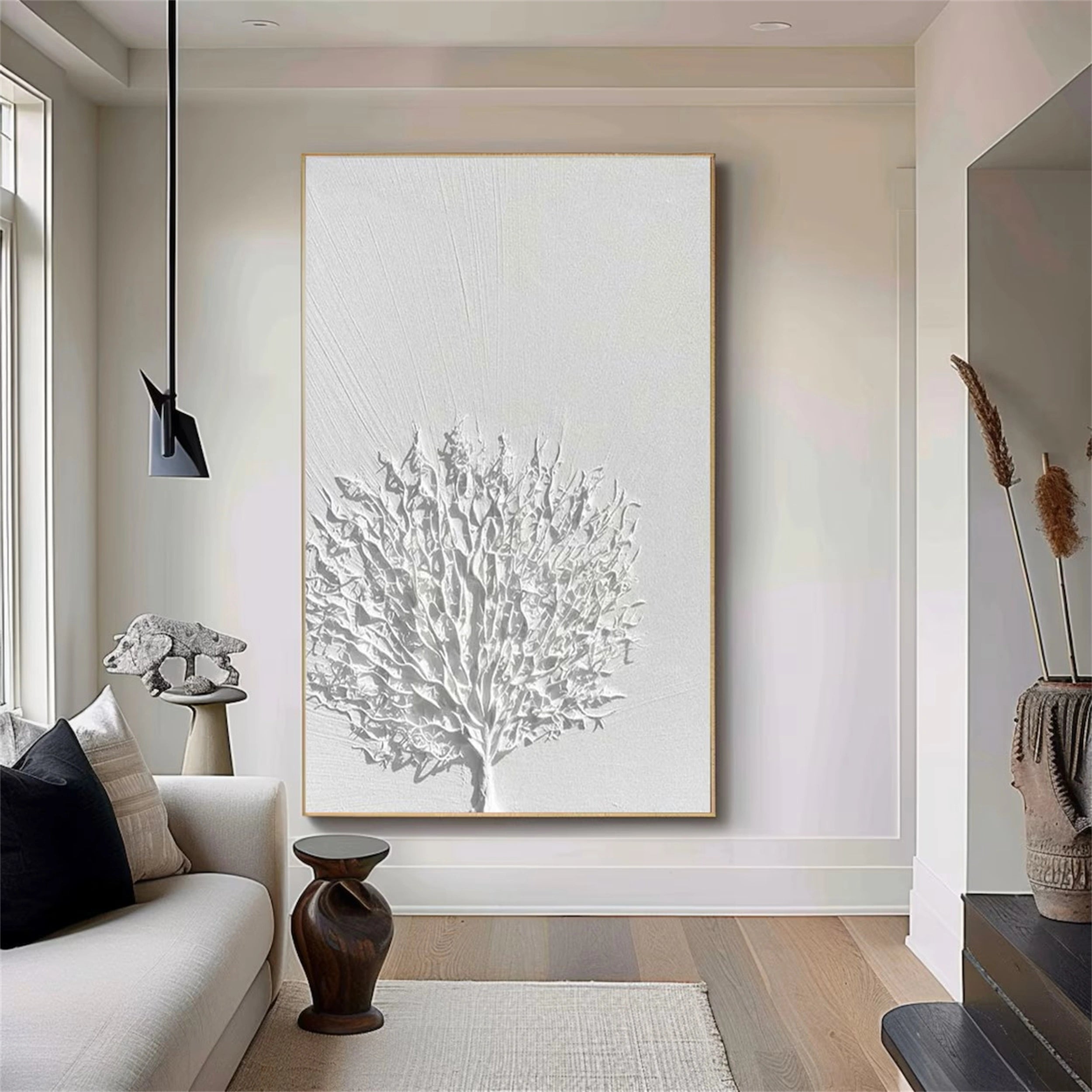 White Textured Minimalist Wall Art #WT064