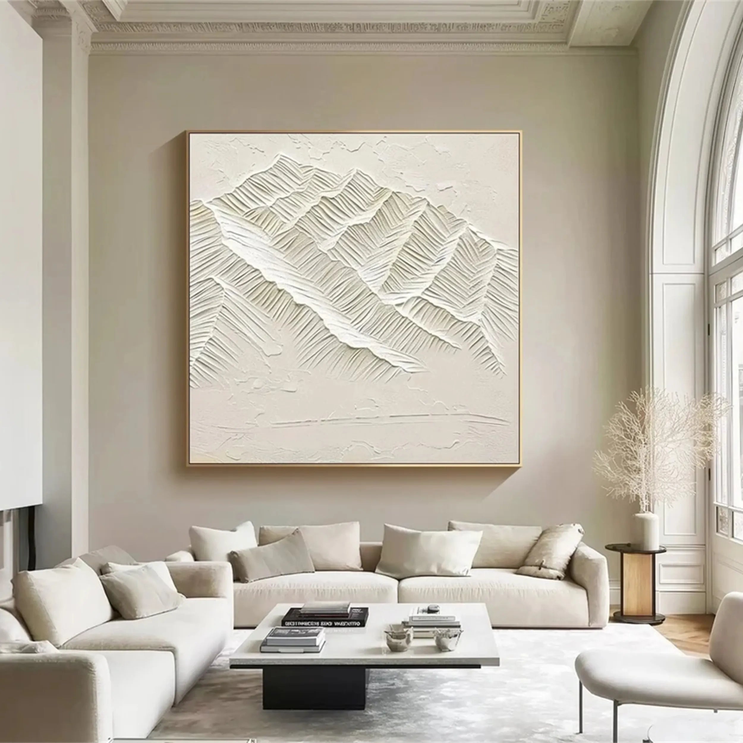 White Textured Minimalist Wall Art #WT142