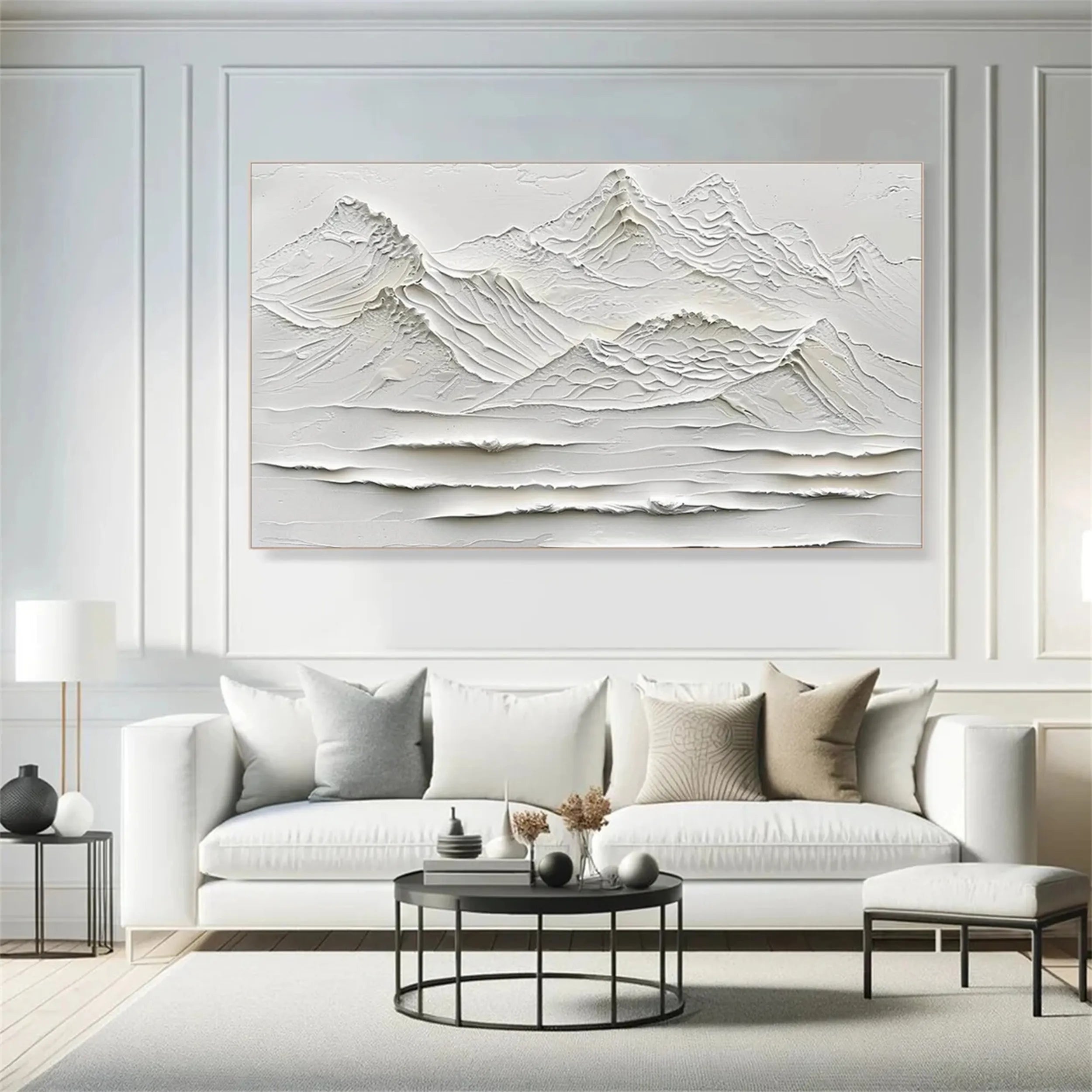 White Textured Minimalist Wall Art #WT125