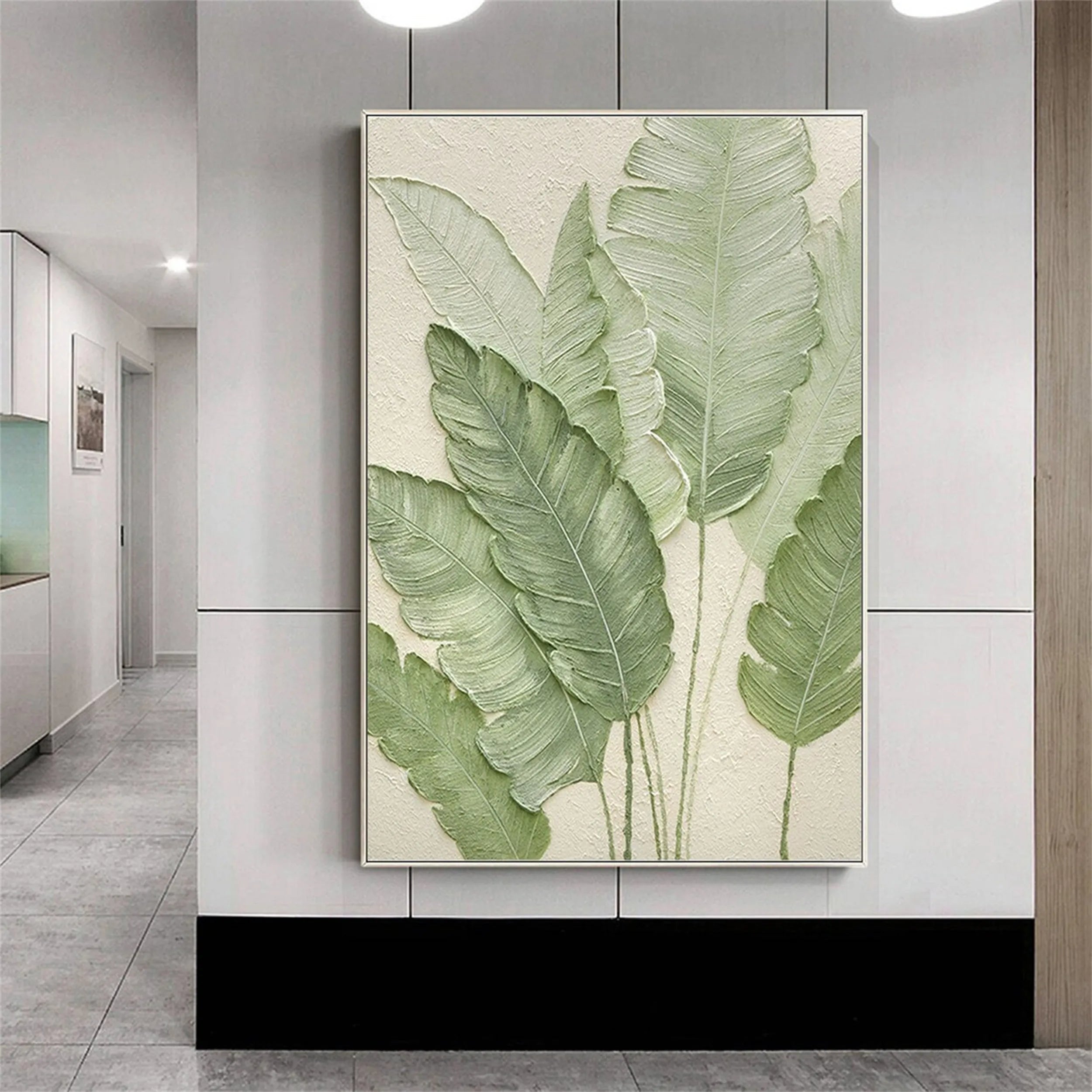 Green Textured Minimalist Wall Art #GT038
