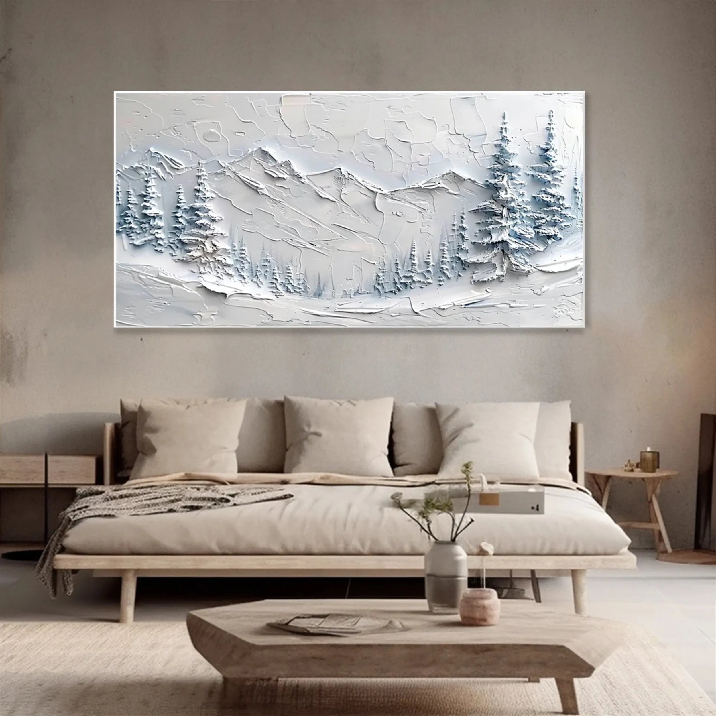 White Textured Minimalist Wall Art #WT135