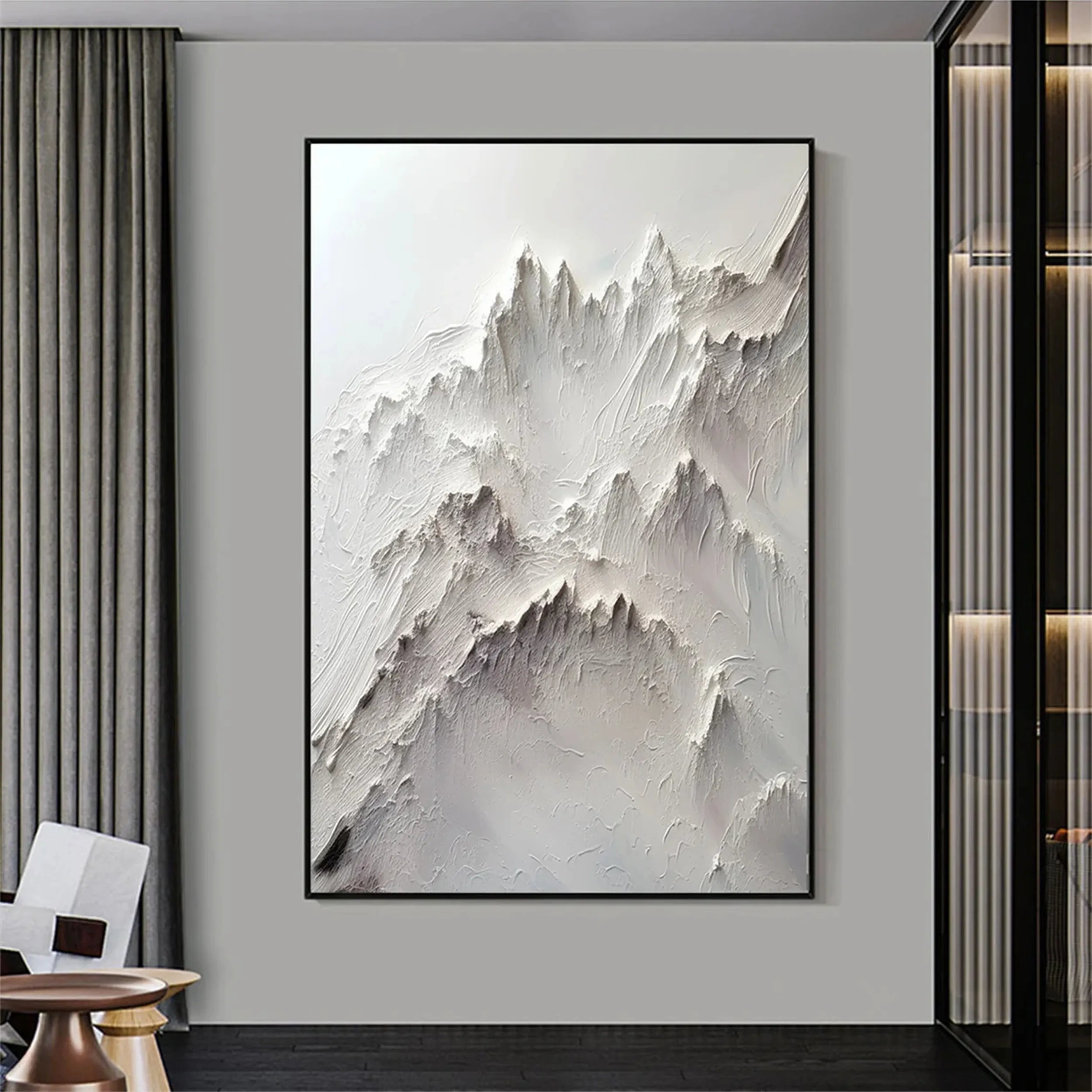 White Textured Minimalist Wall Art #WT134