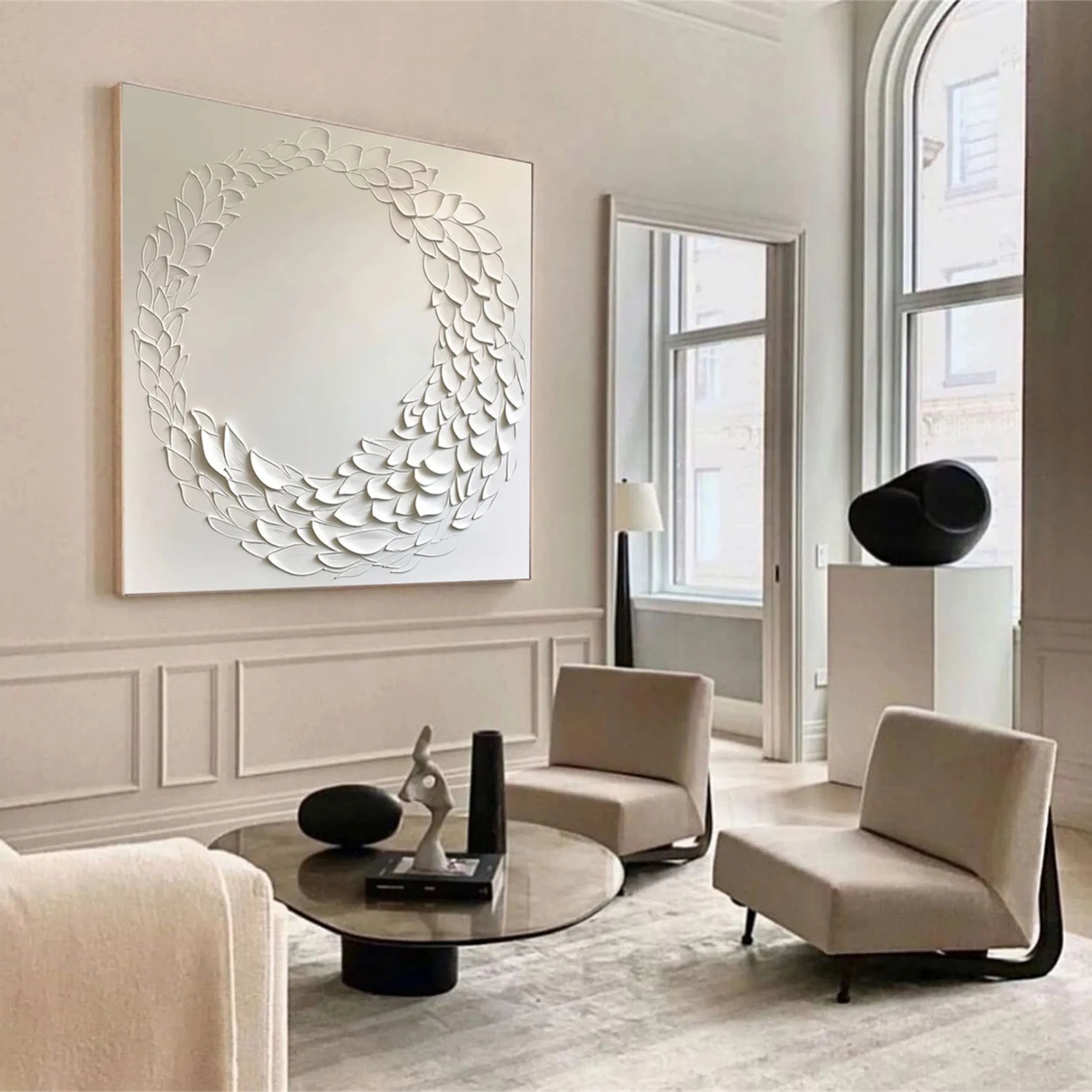 White Textured Minimalist Wall Art #WT092