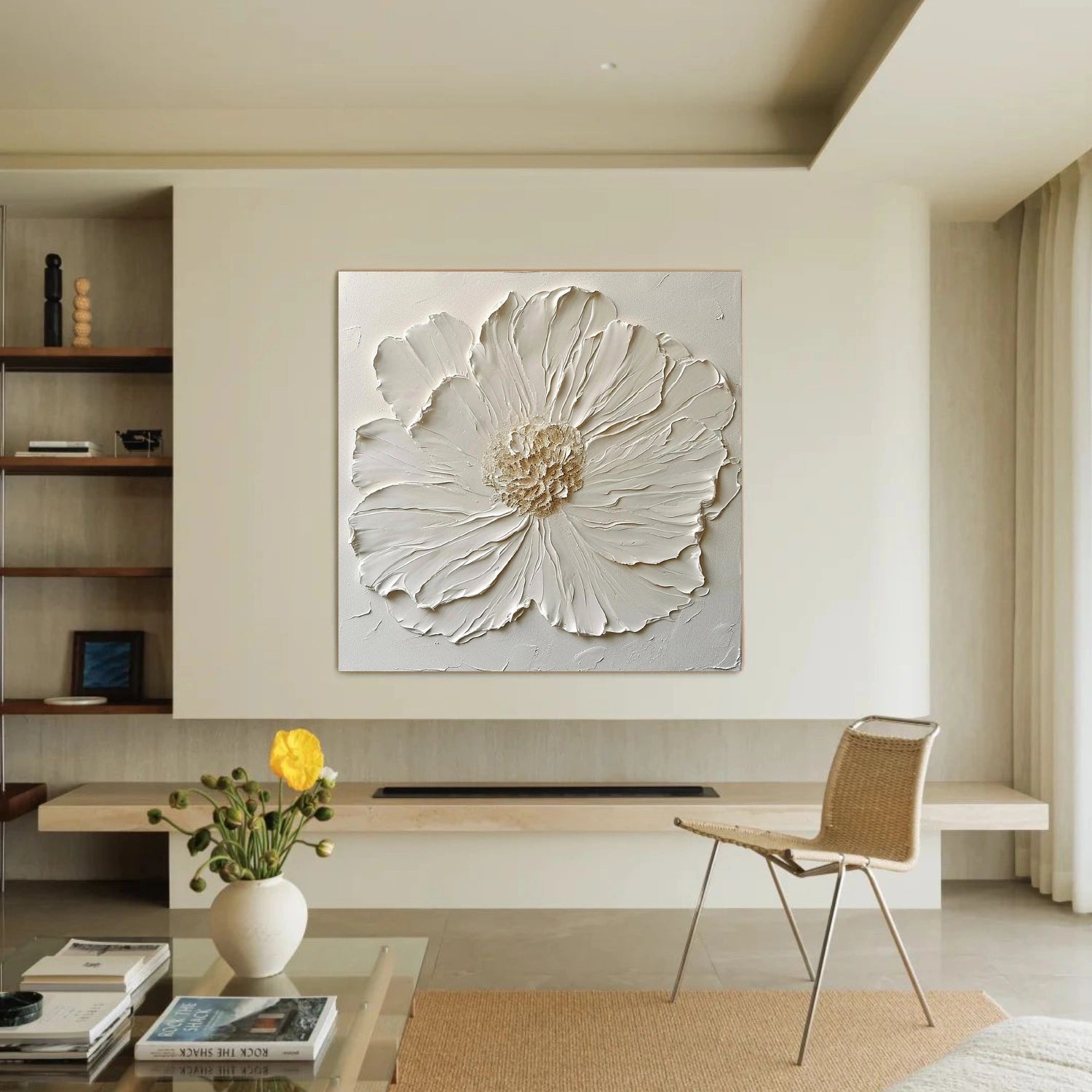 Tree And Flower Abstract Textured Wall Art #TF182