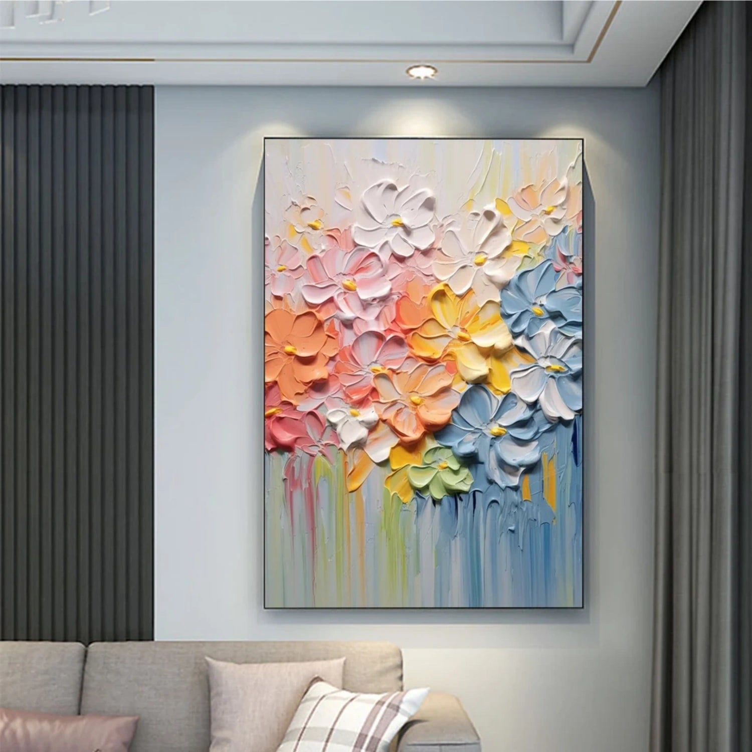 Colorful Tree And Flower Painting #TF093