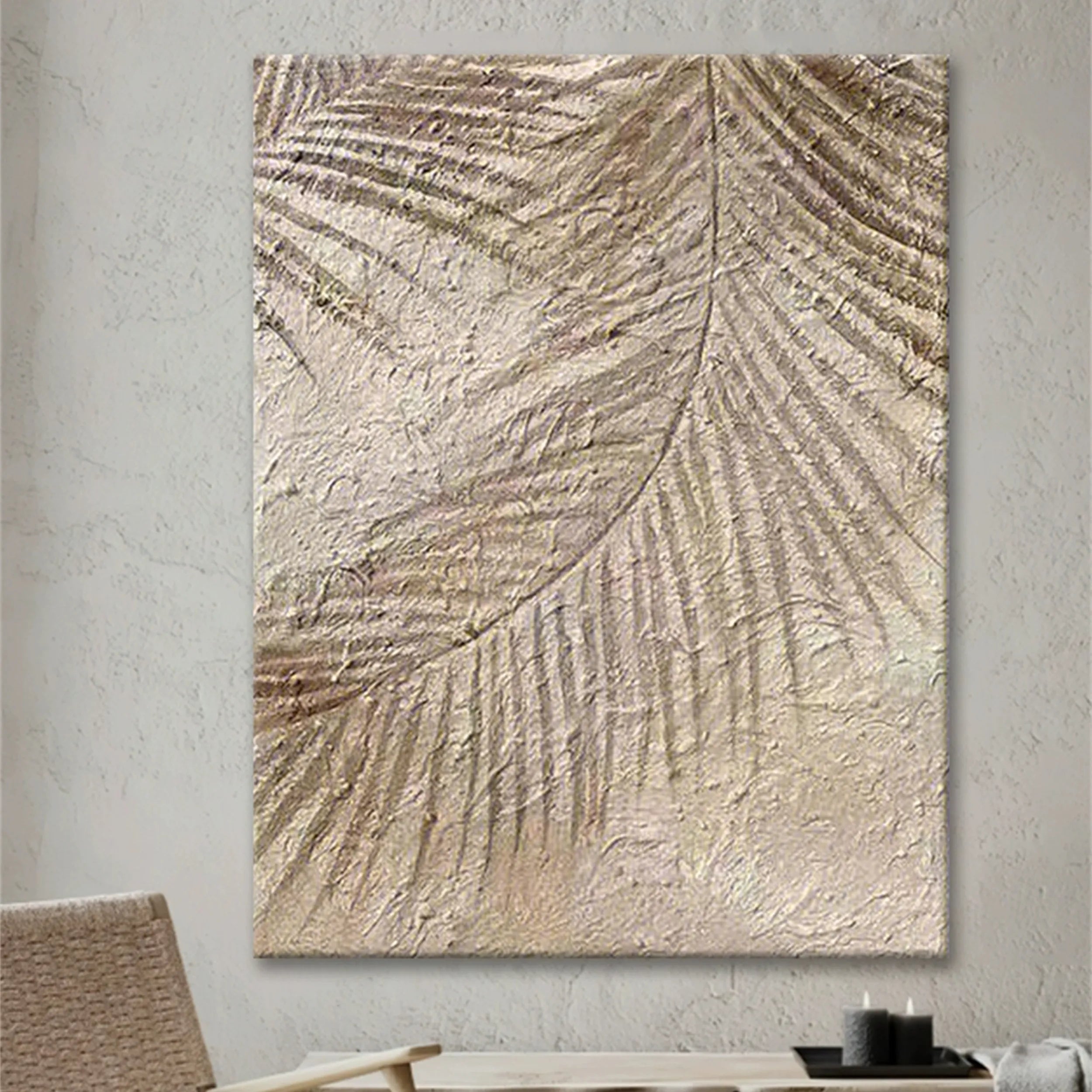 Beige Tree And Flower Painting #TF063