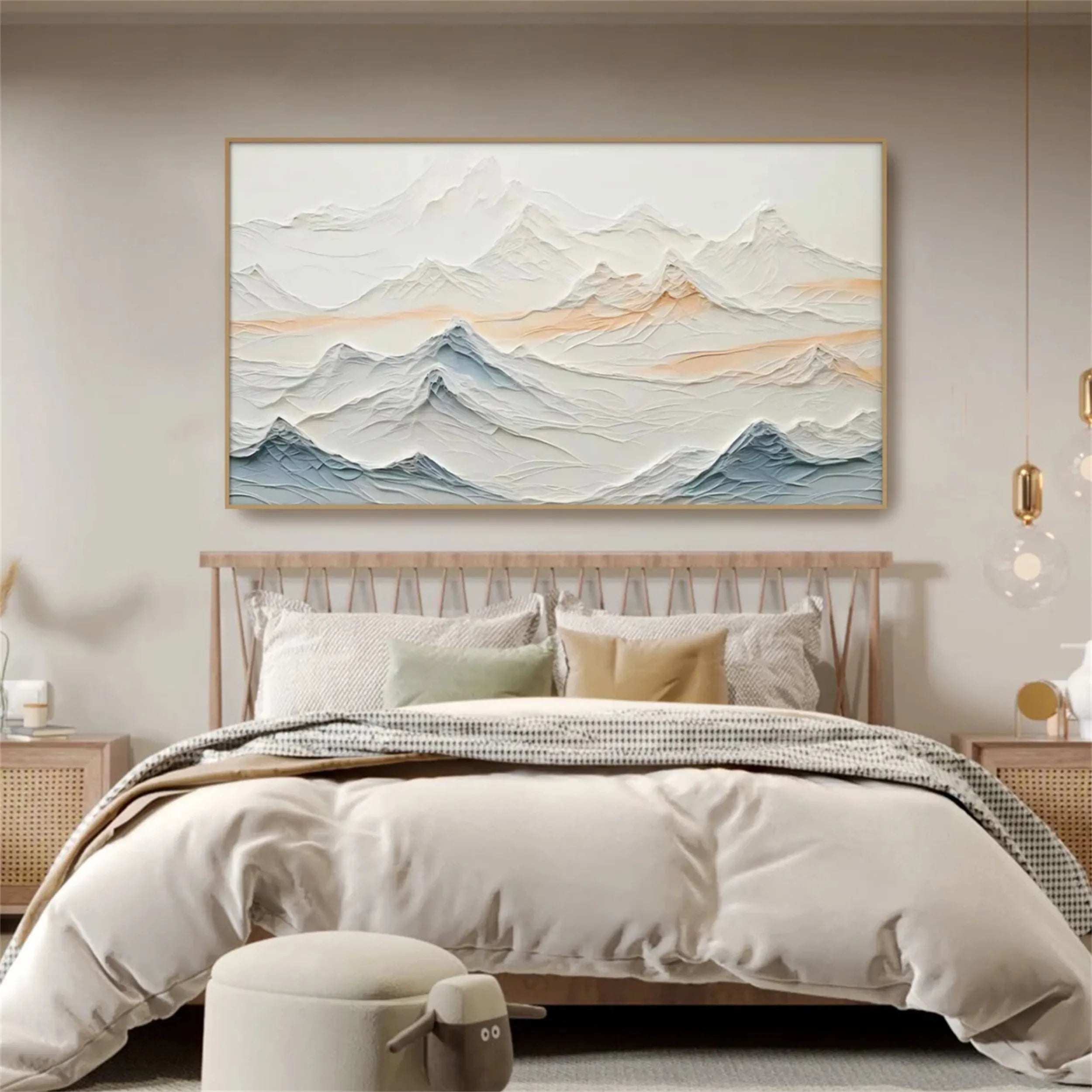 White Textured Minimalist Wall Art #WT122