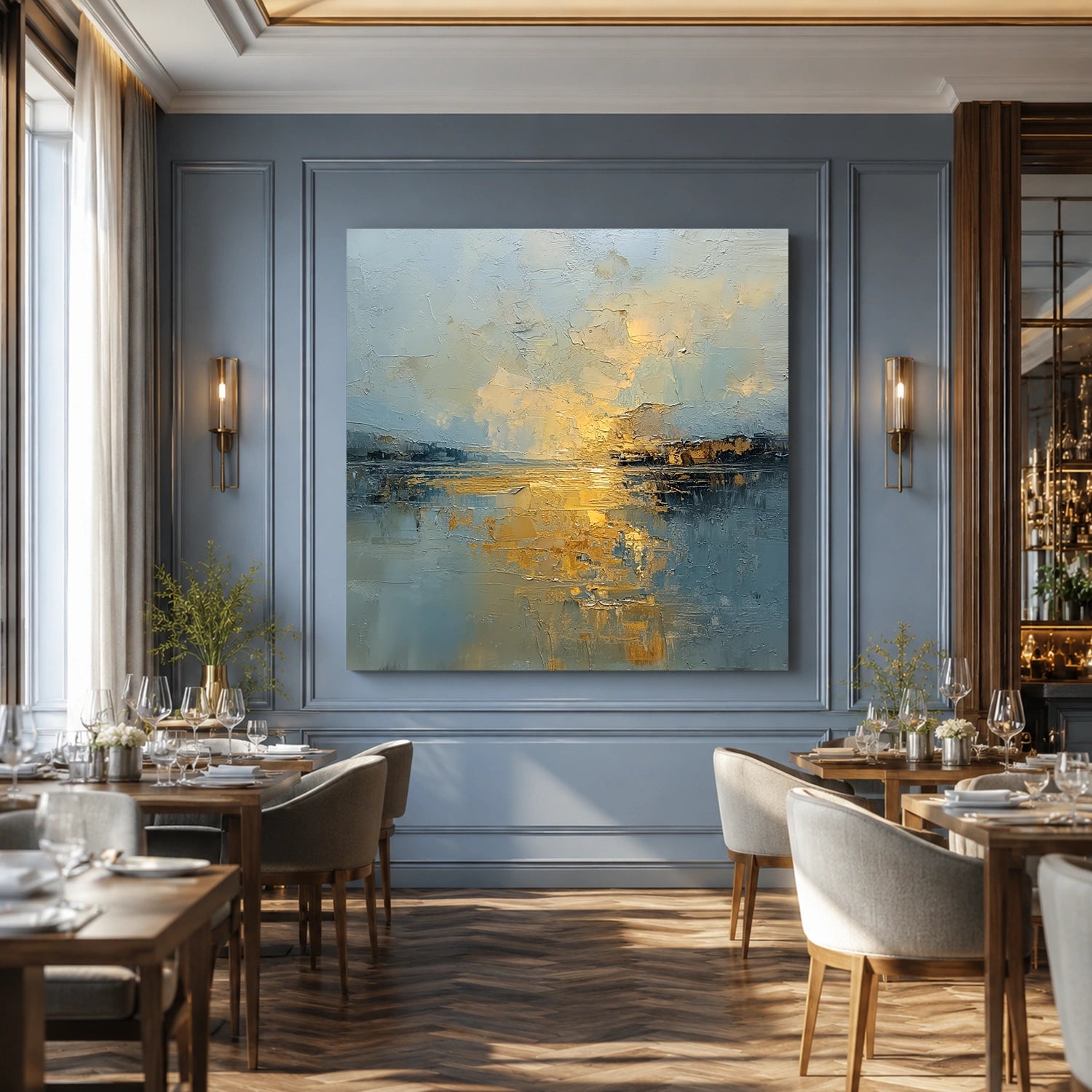 Sky And Ocean Abstract Wall Art #SO431