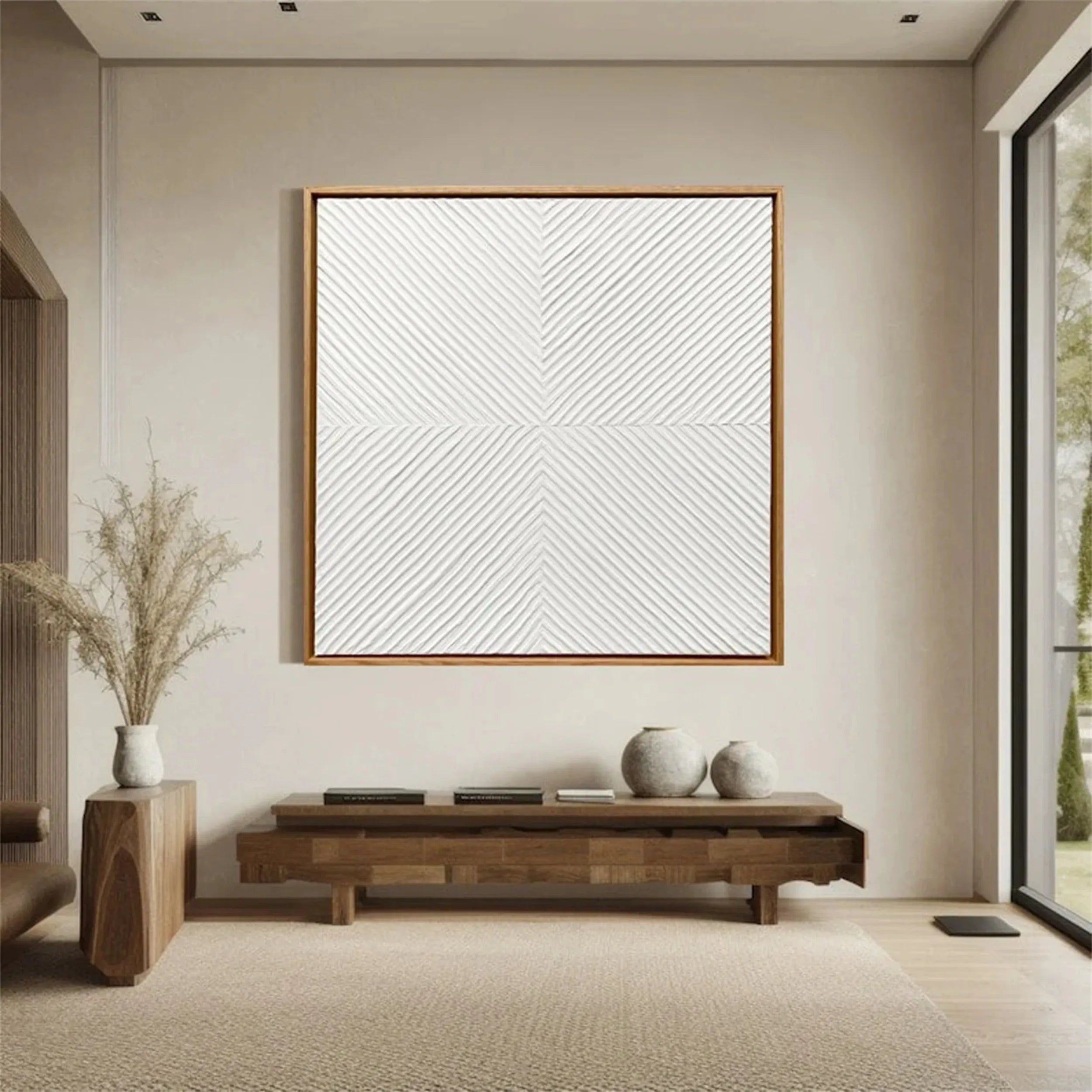 White Textured Minimalist Wall Art #WT108