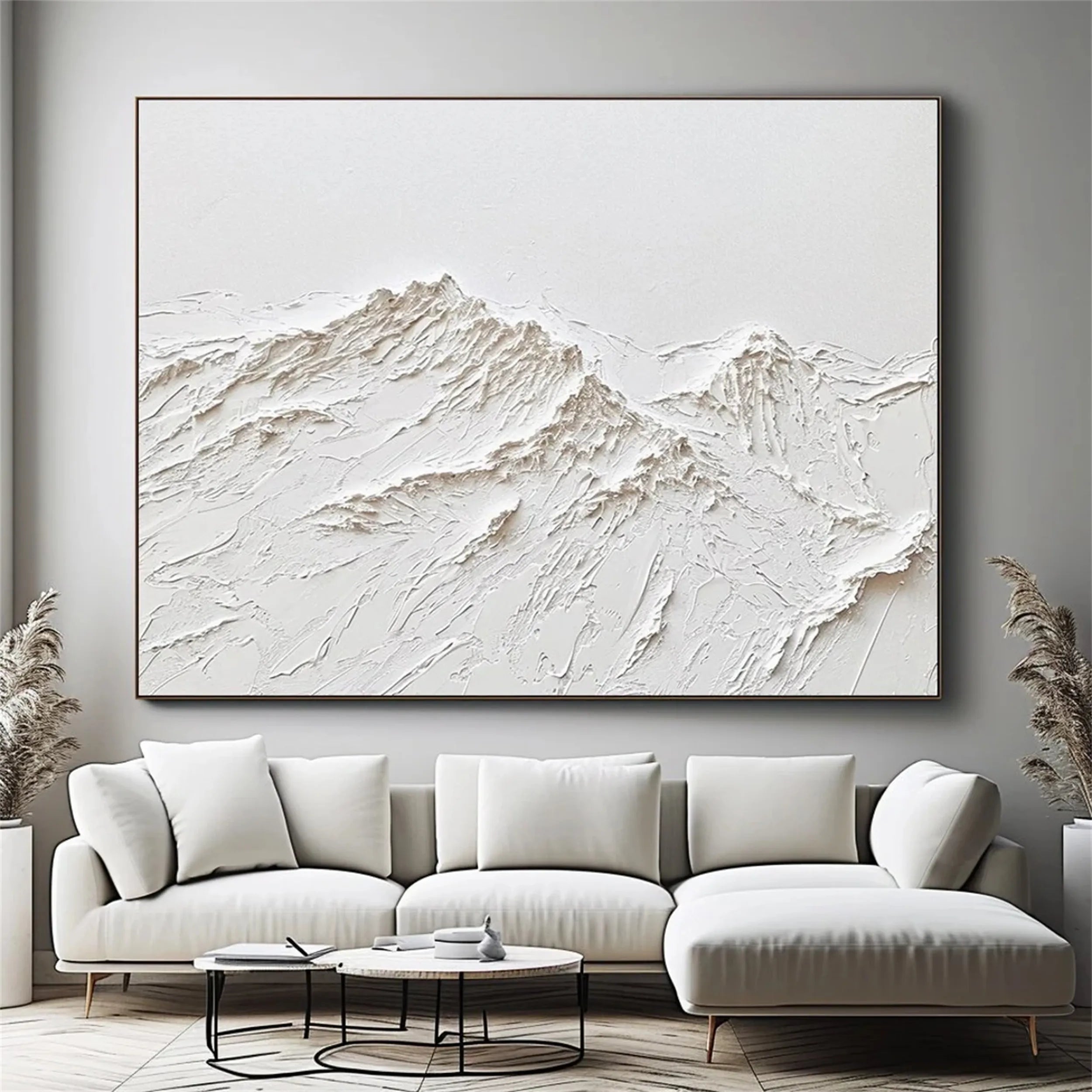 White Textured Minimalist Wall Art #WT130