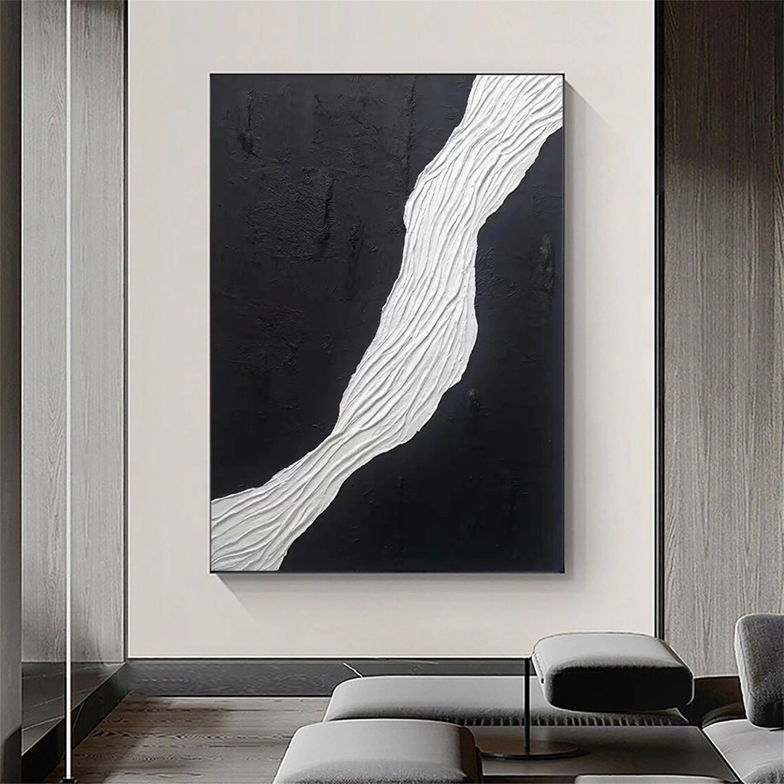 White Textured Minimalist Wall Art #WT072