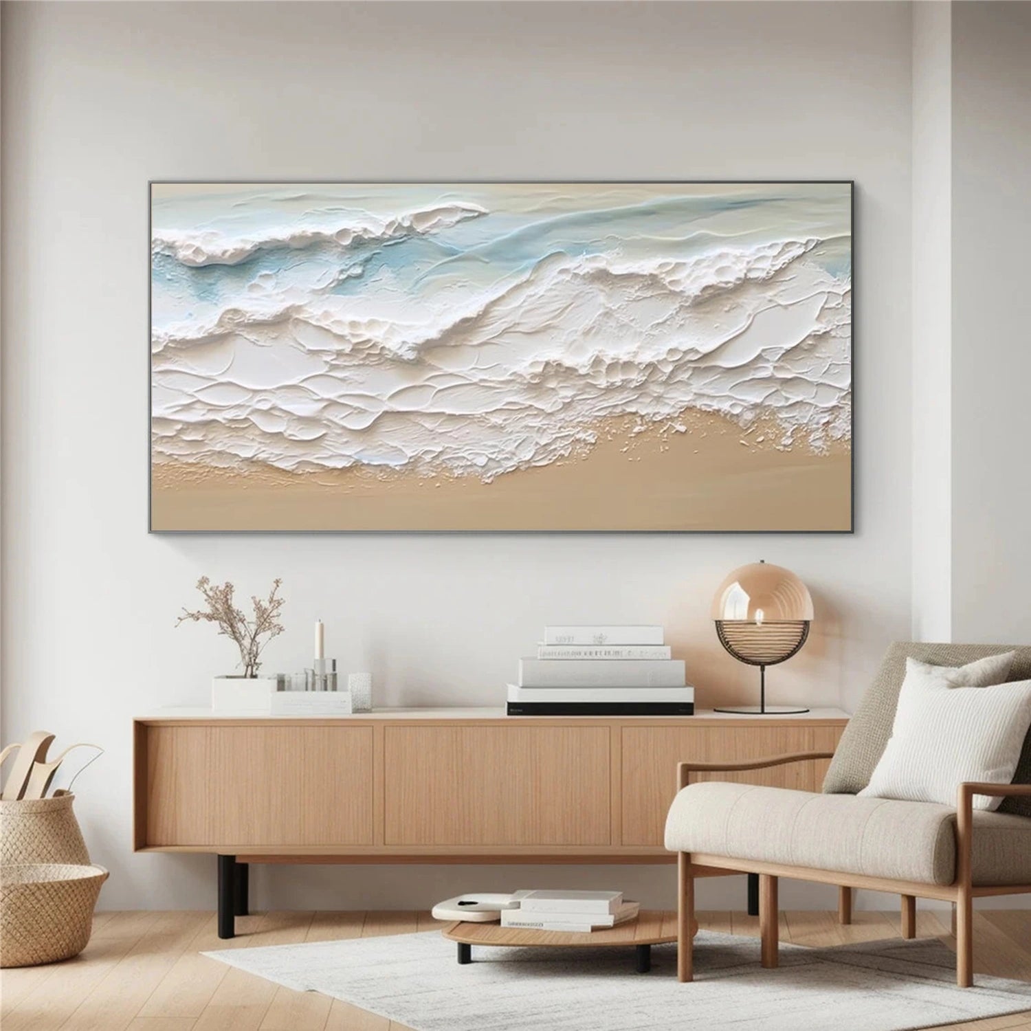 Sky And Ocean Abstract Textured Wall Art #SO273
