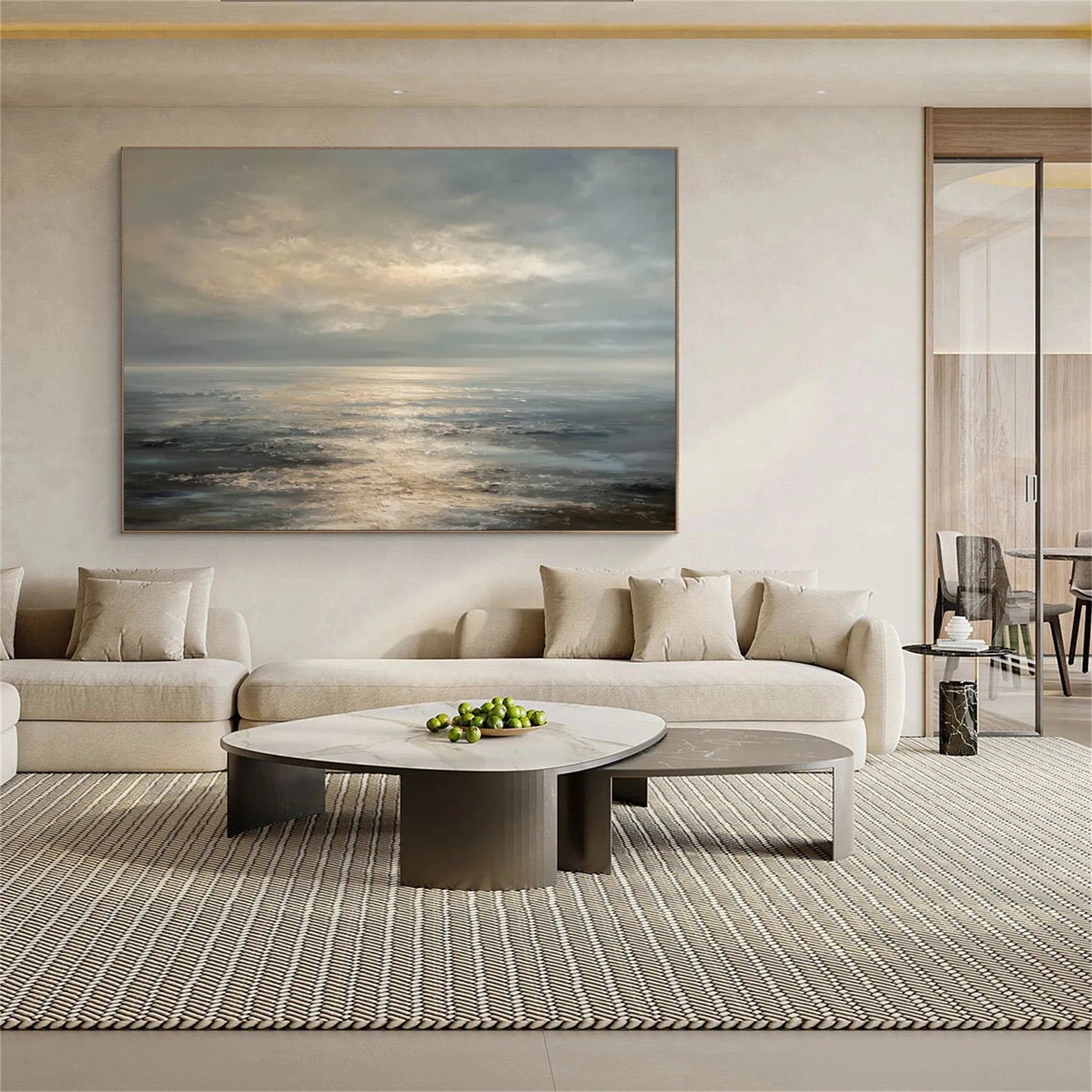 Sky And Ocean Abstract Wall Art #SO346