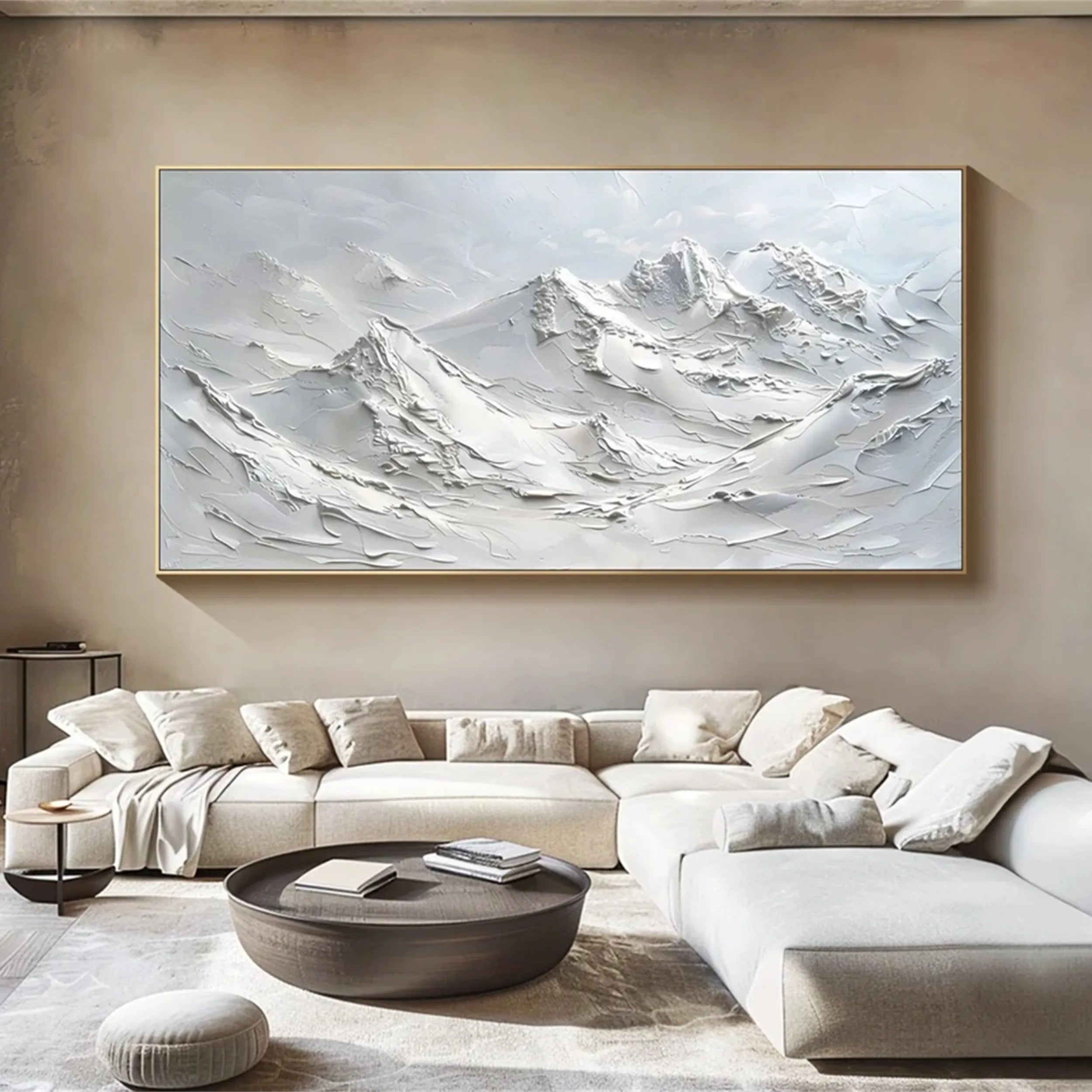 White Textured Minimalist Wall Art #WT118