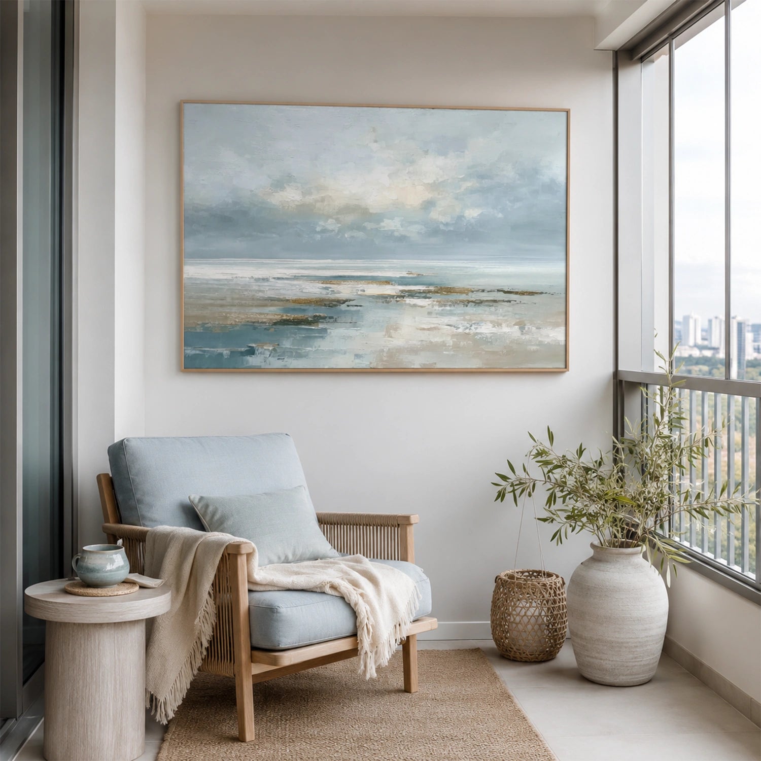 Sky And Ocean Abstract Wall Art #SO436