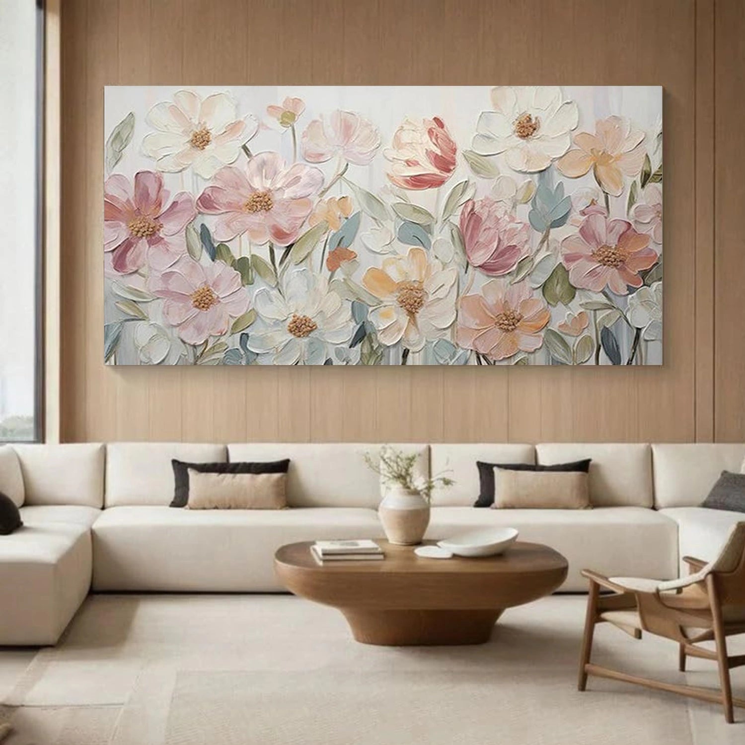 Tree And Flower Abstract Textured Wall Art #TF201