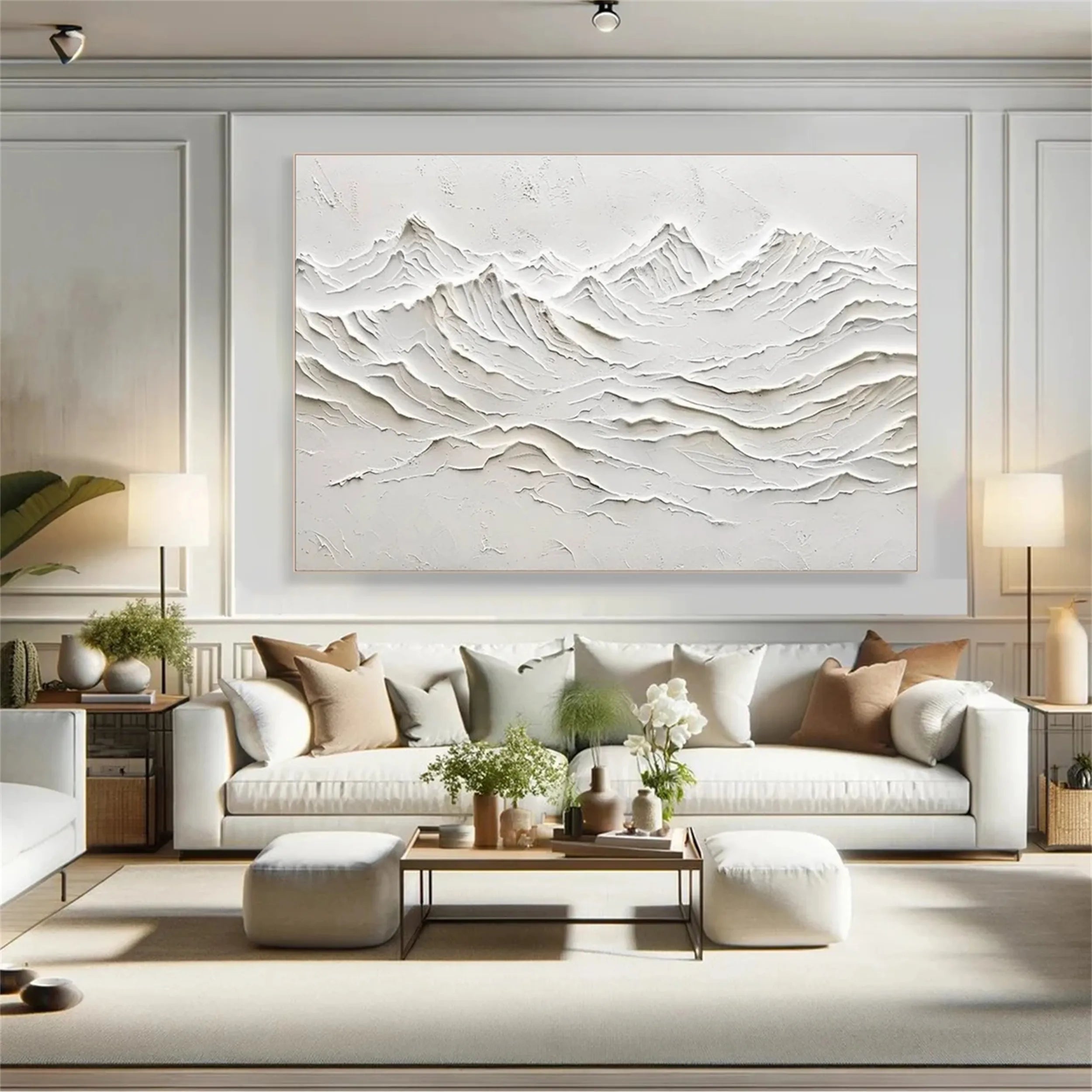 White Textured Minimalist Wall Art #WT121