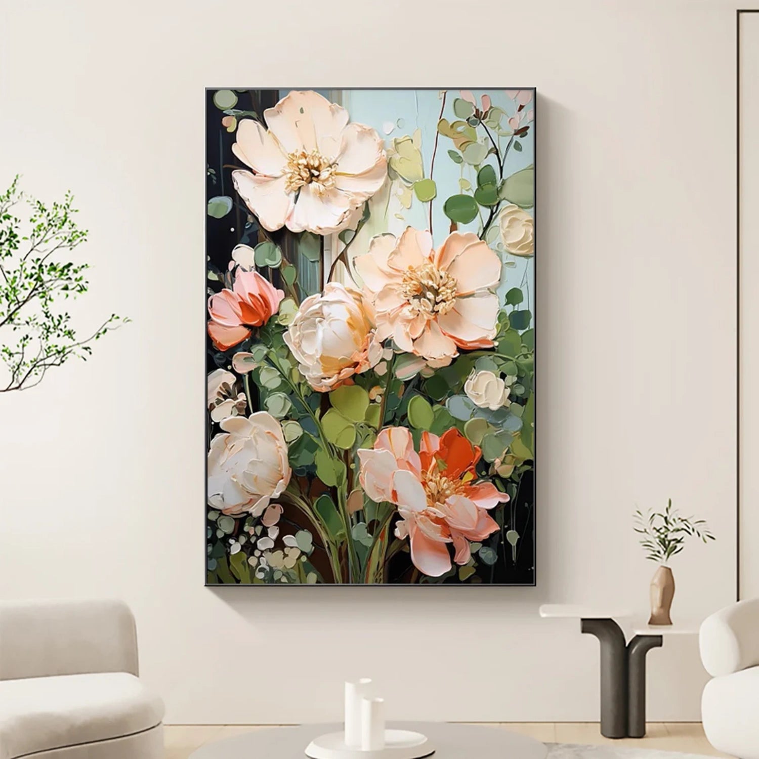 Colorful Tree And Flower Painting #TF095