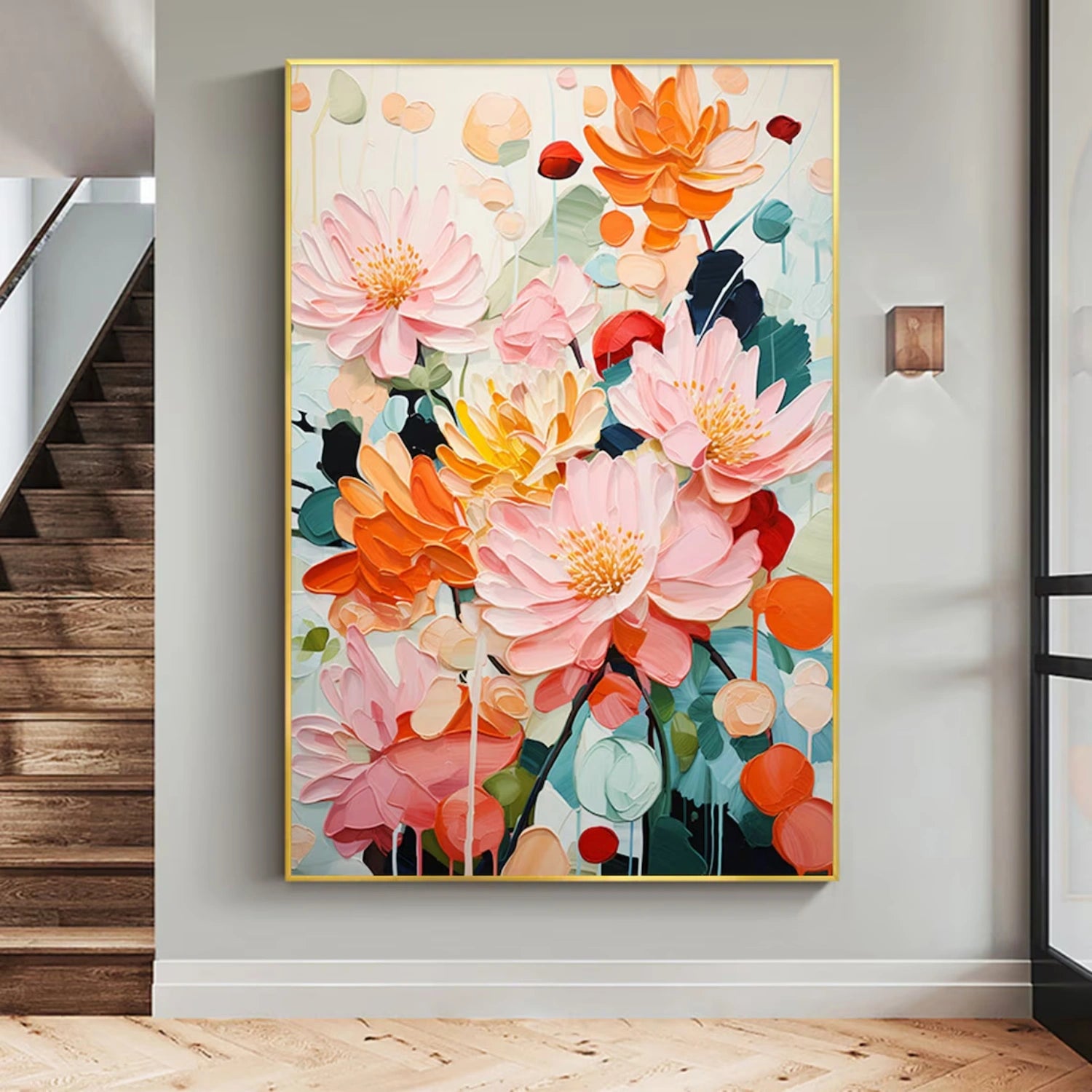 Colorful Tree And Flower Painting #TF094