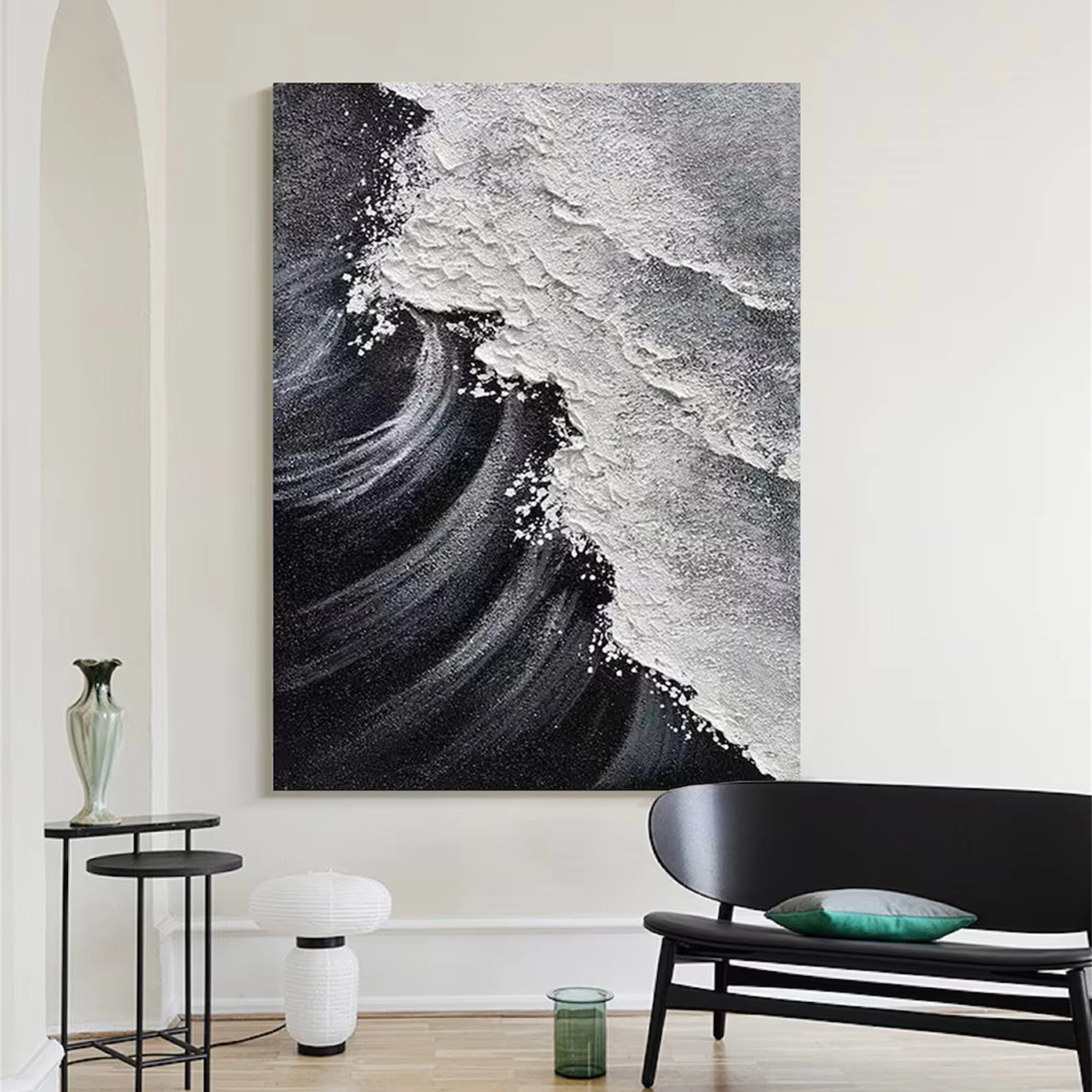 Black Textured Minimalist Wall Art #BT049