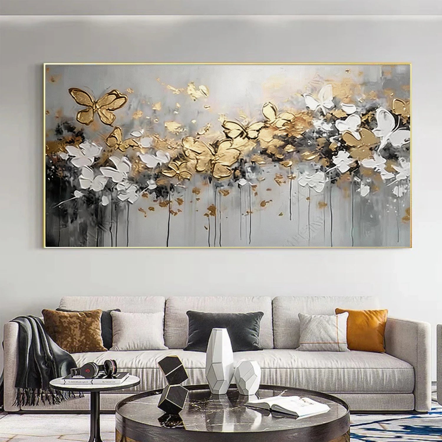 Tree And Flower Abstract Textured Wall Art #TF213