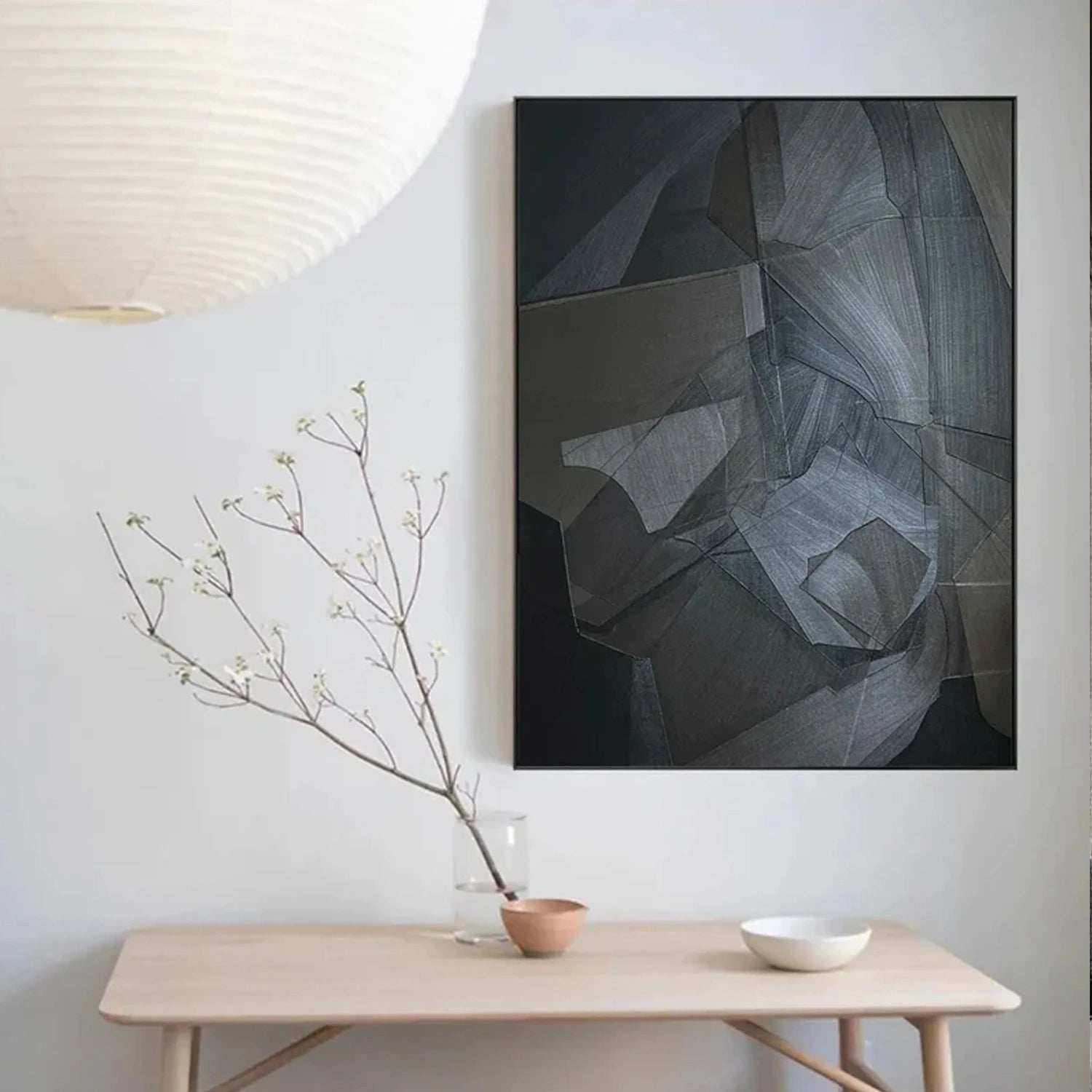 Black Textured Minimalist Wall Art #BT011