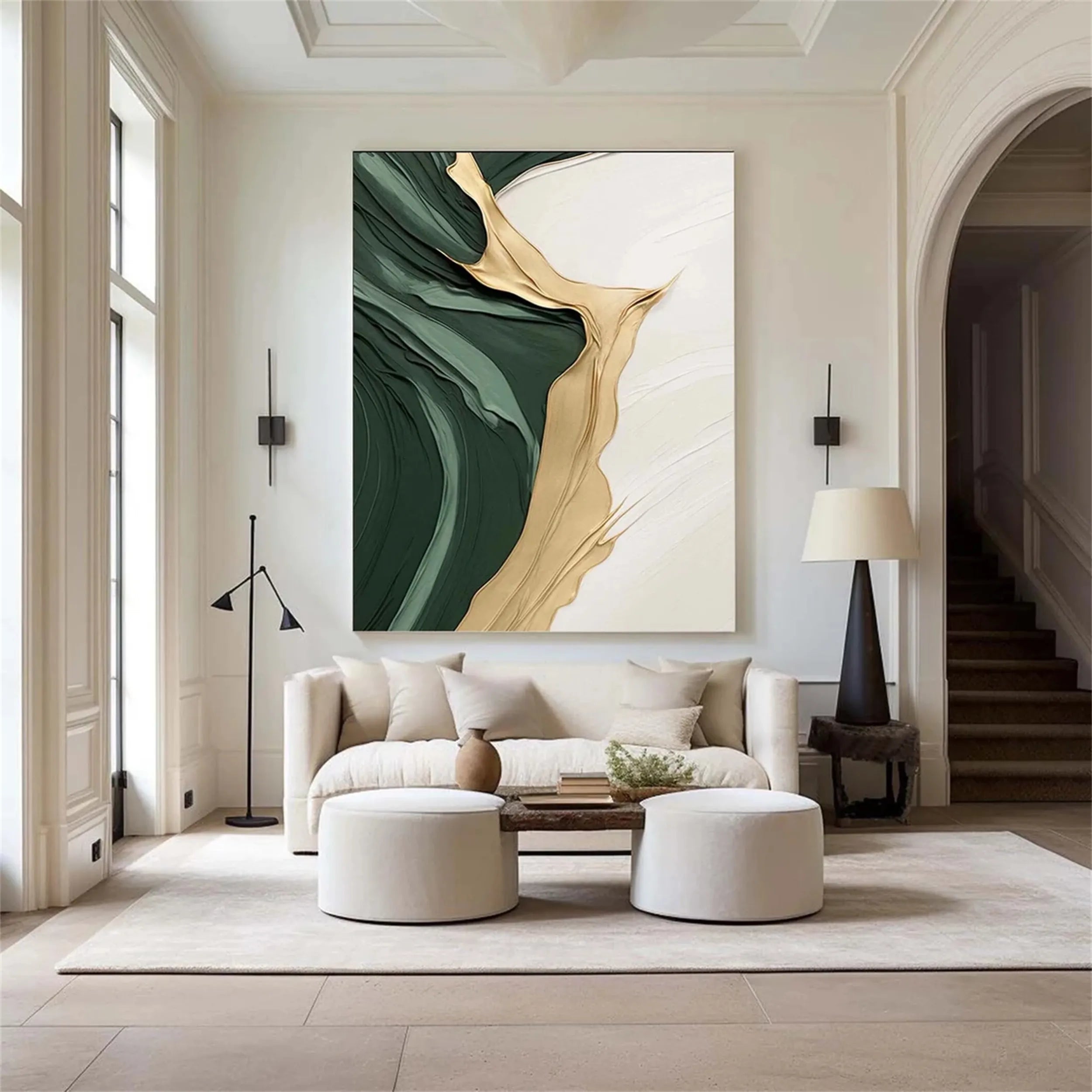 Green Textured Minimalist Wall Art #GT035