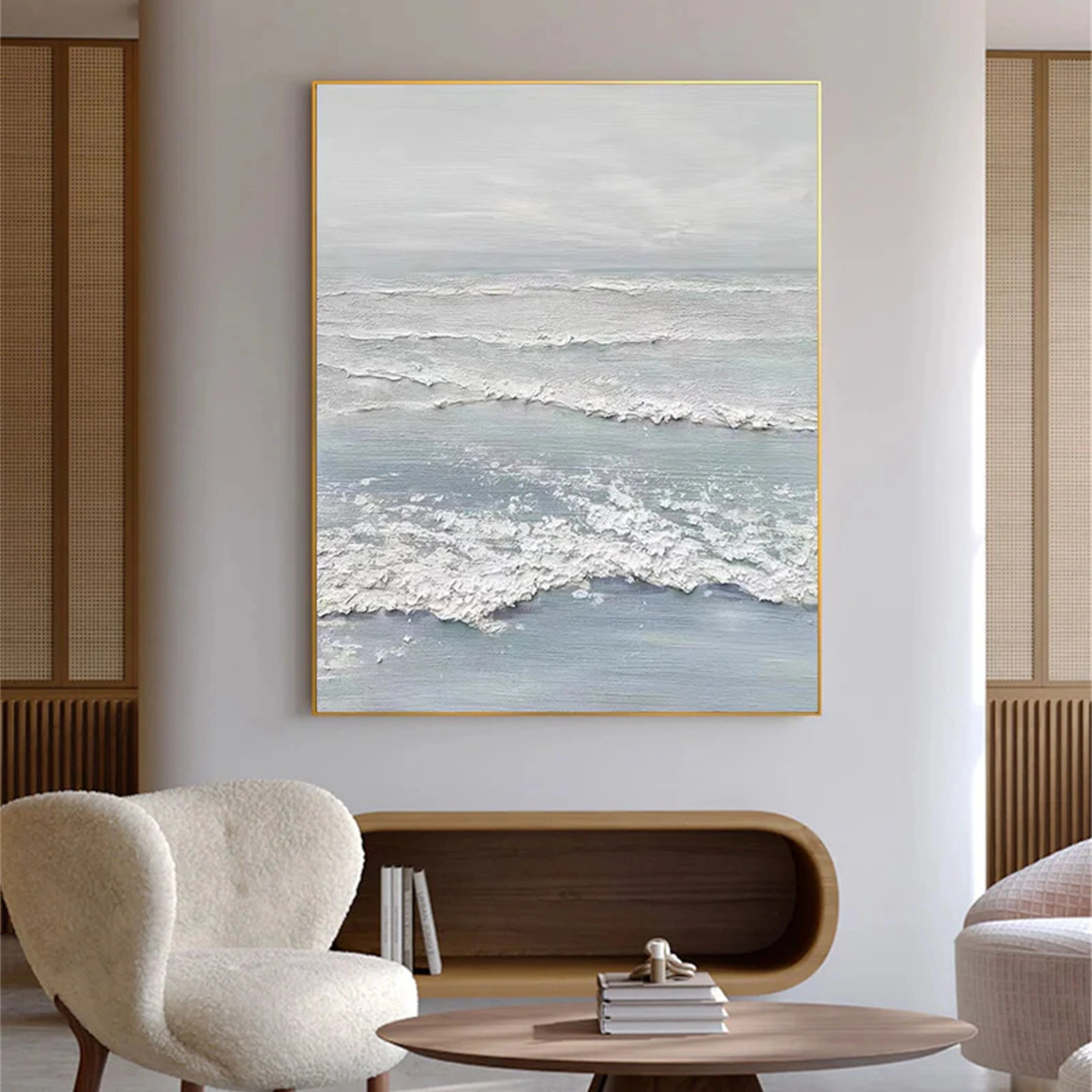 Blue Textured Minimalist Wall Art #BL004