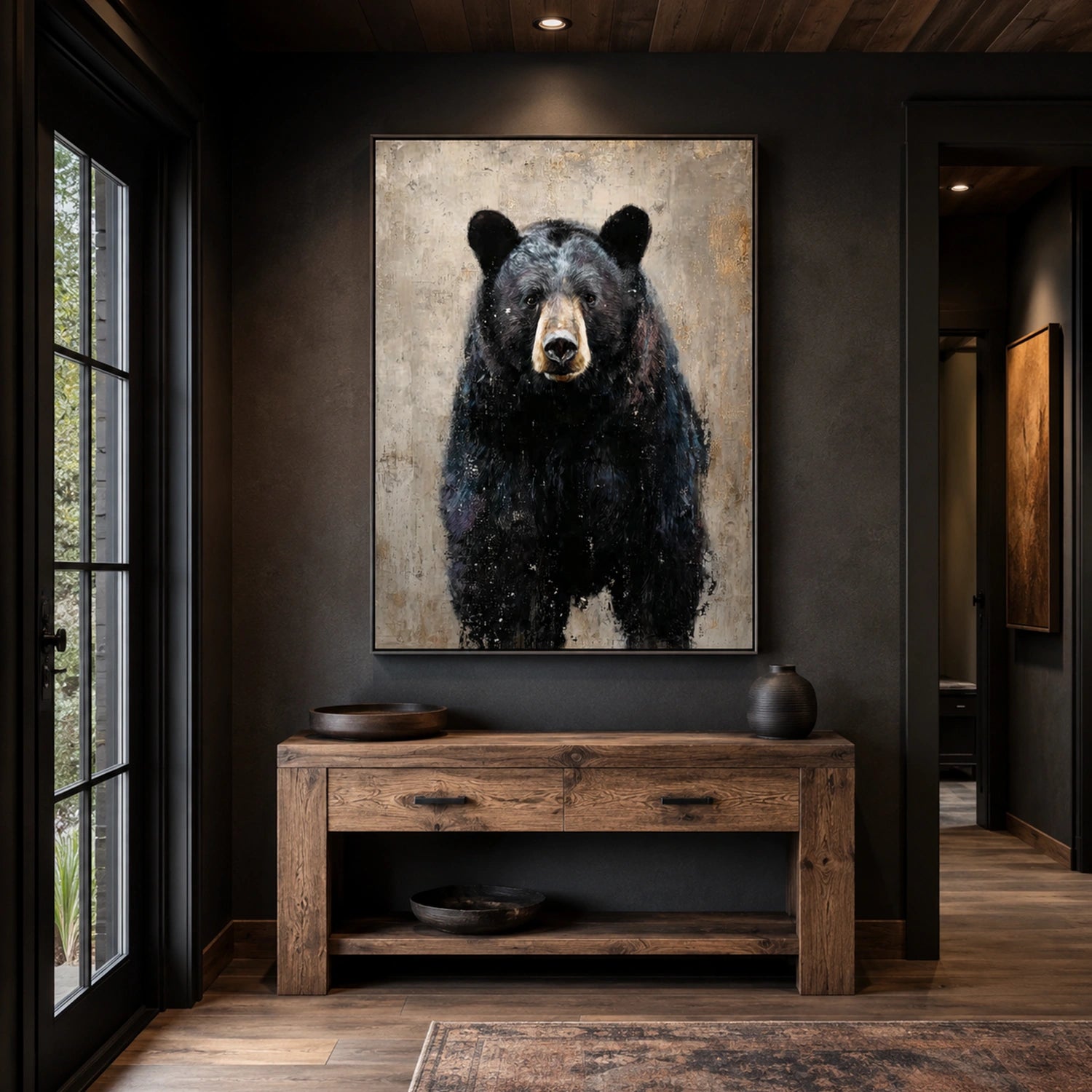 Abstract Animal Art Bear Wall Art #AT092