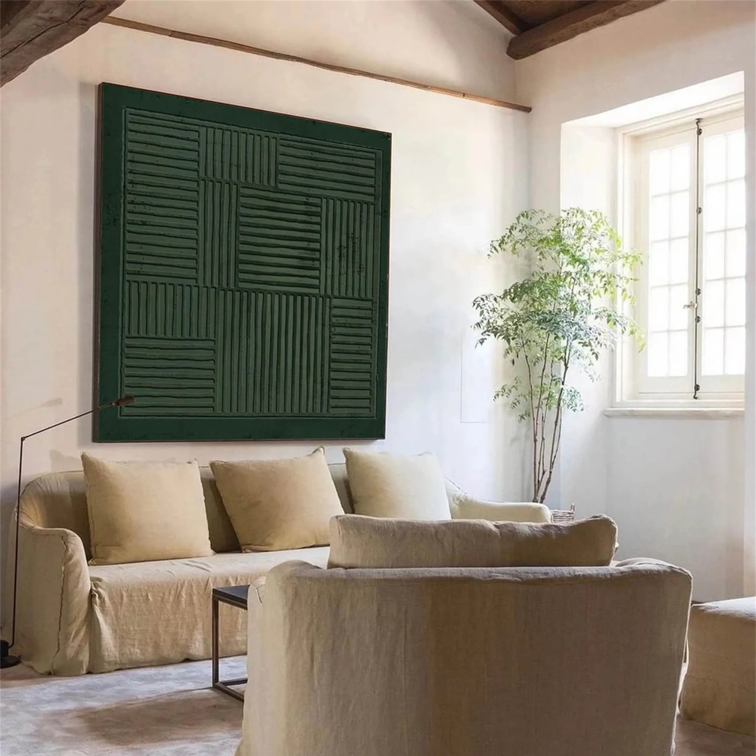 Green Textured Minimalist Wall Art #GT010