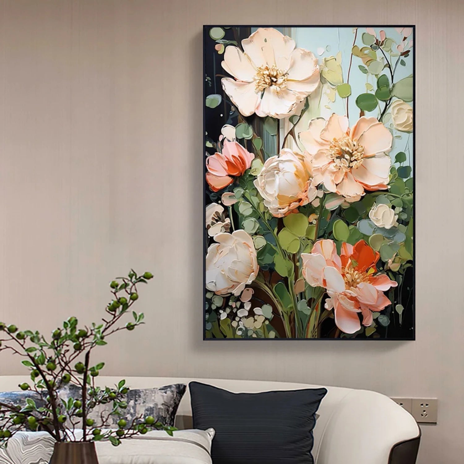 Colorful Tree And Flower Painting #TF095